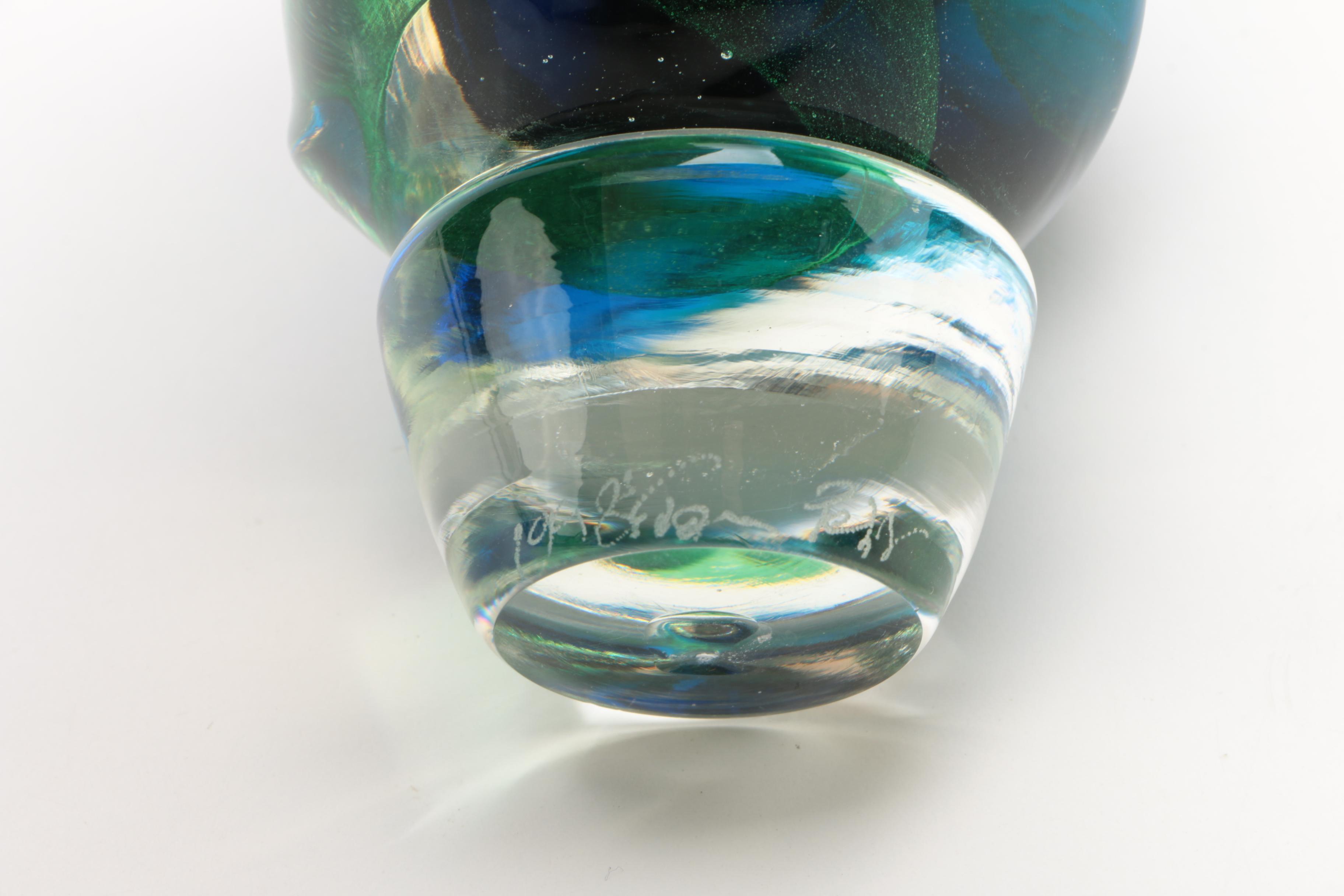 Signed Art Glass Perfume Bottle