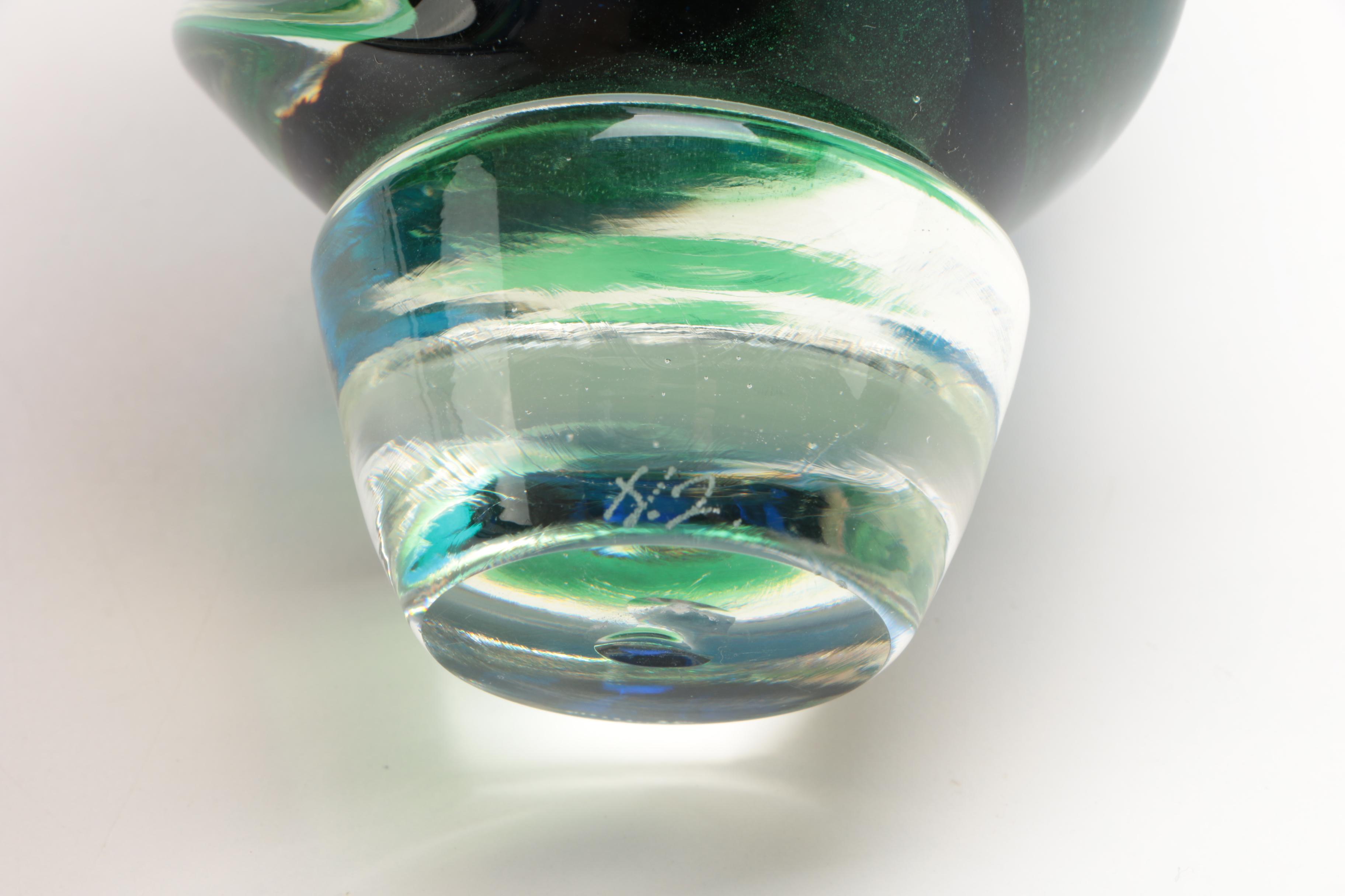 Signed Art Glass Perfume Bottle