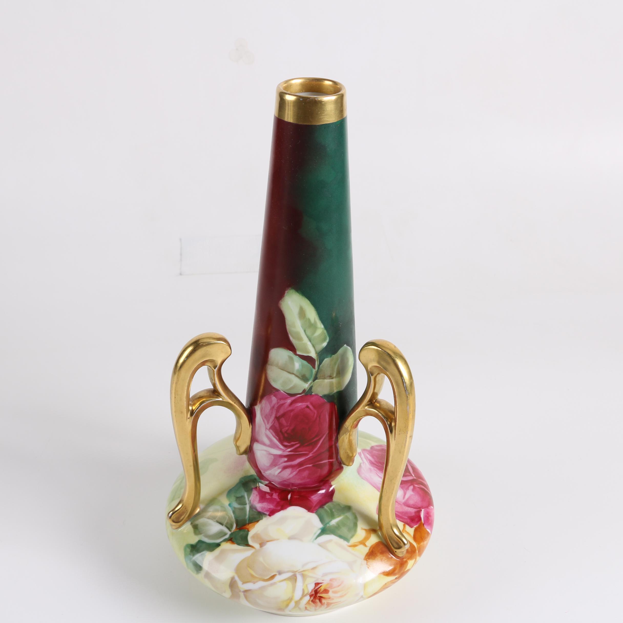 Vintage Elite Works Hand-Painted Limoges Vase