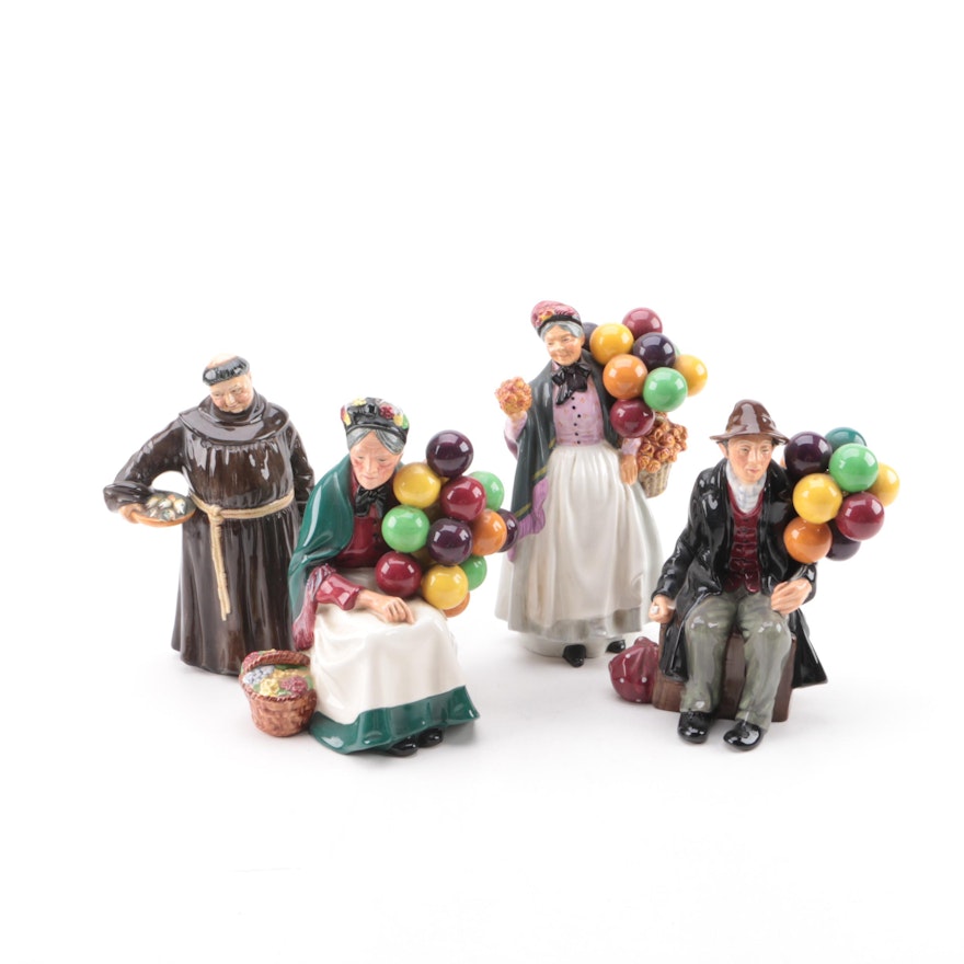 1950s Royal Doulton Porcelain Figurines Including "The Jovial Monk"