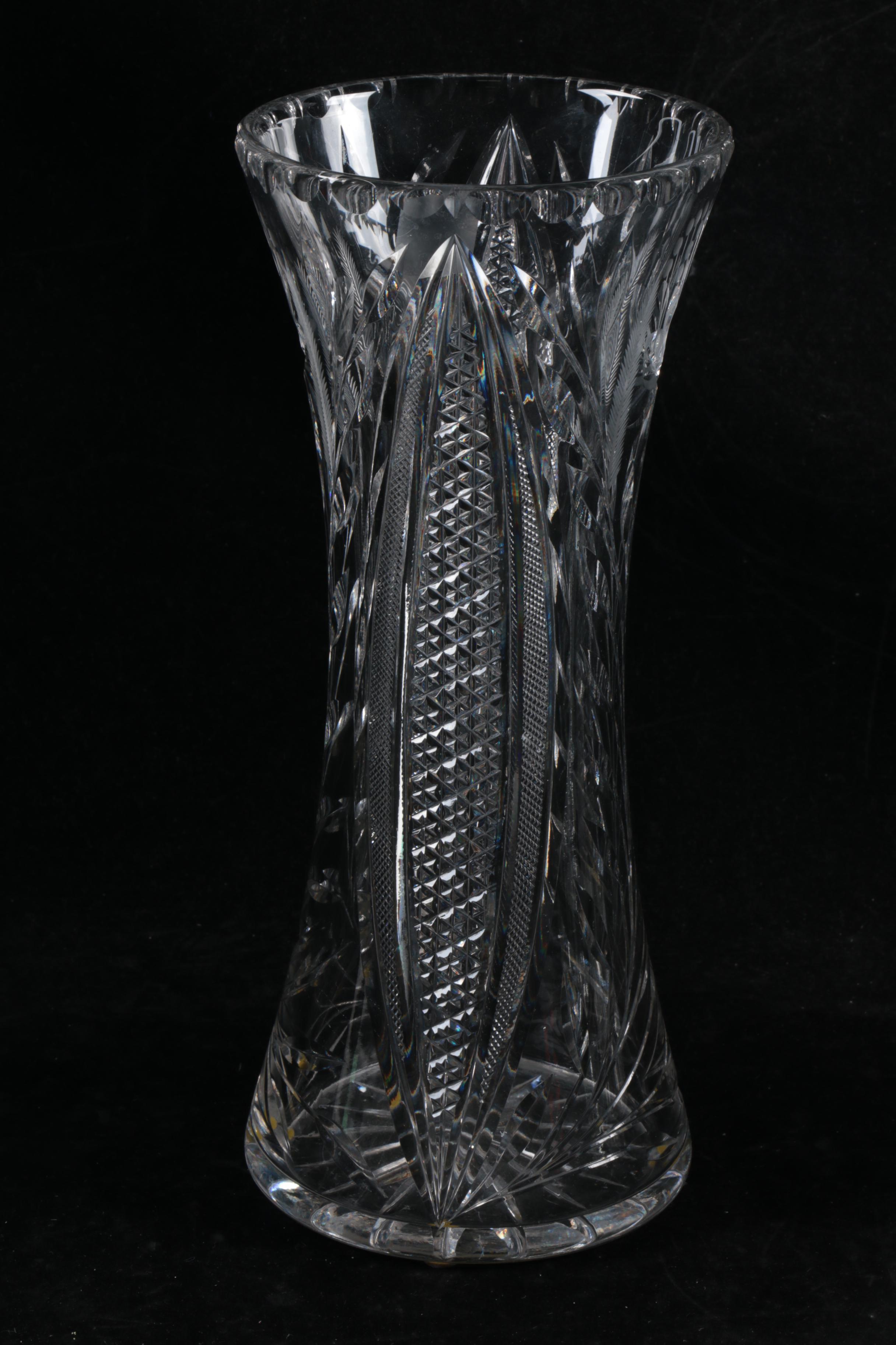 American Brilliant Style Cut Glass Vases