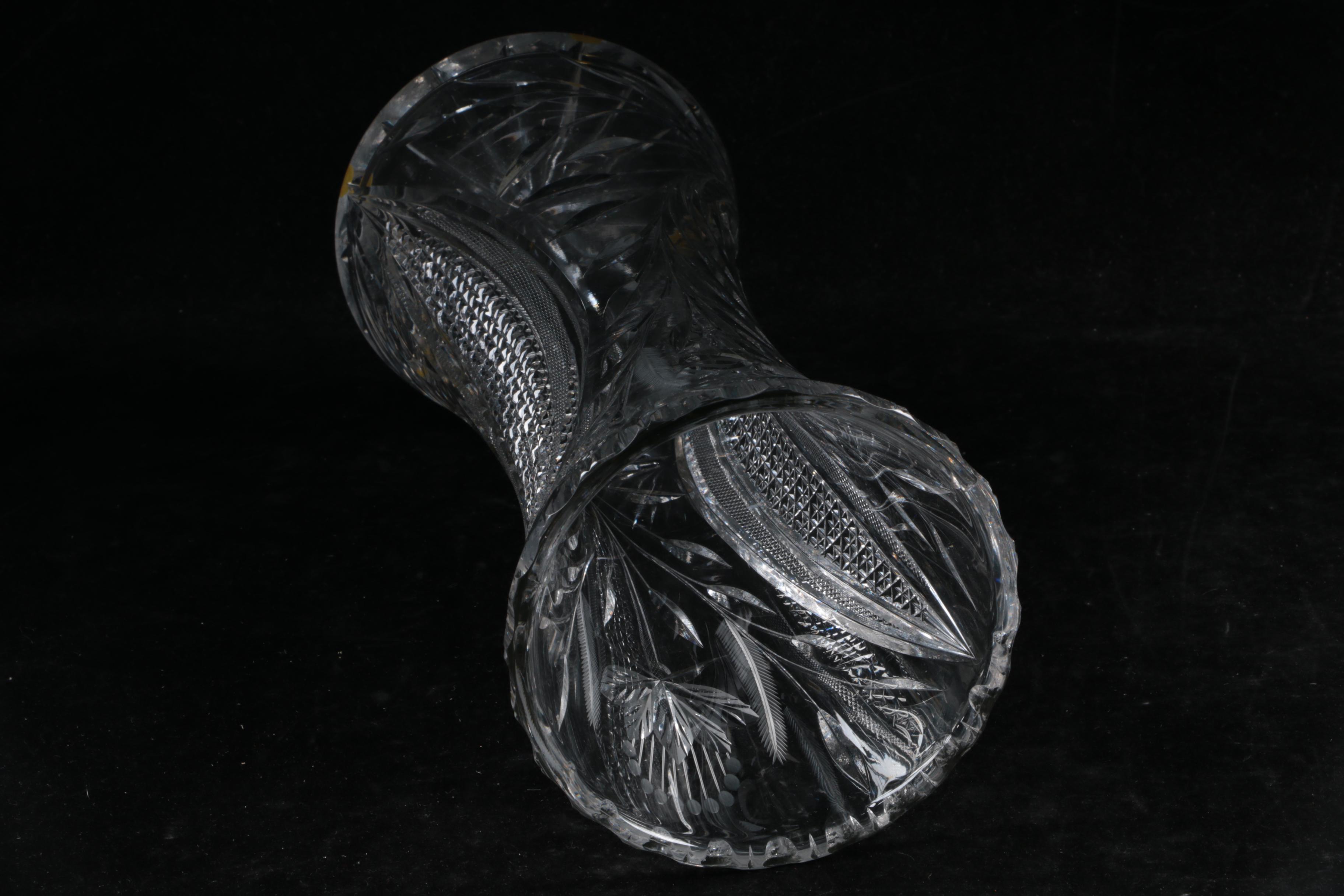 American Brilliant Style Cut Glass Vases