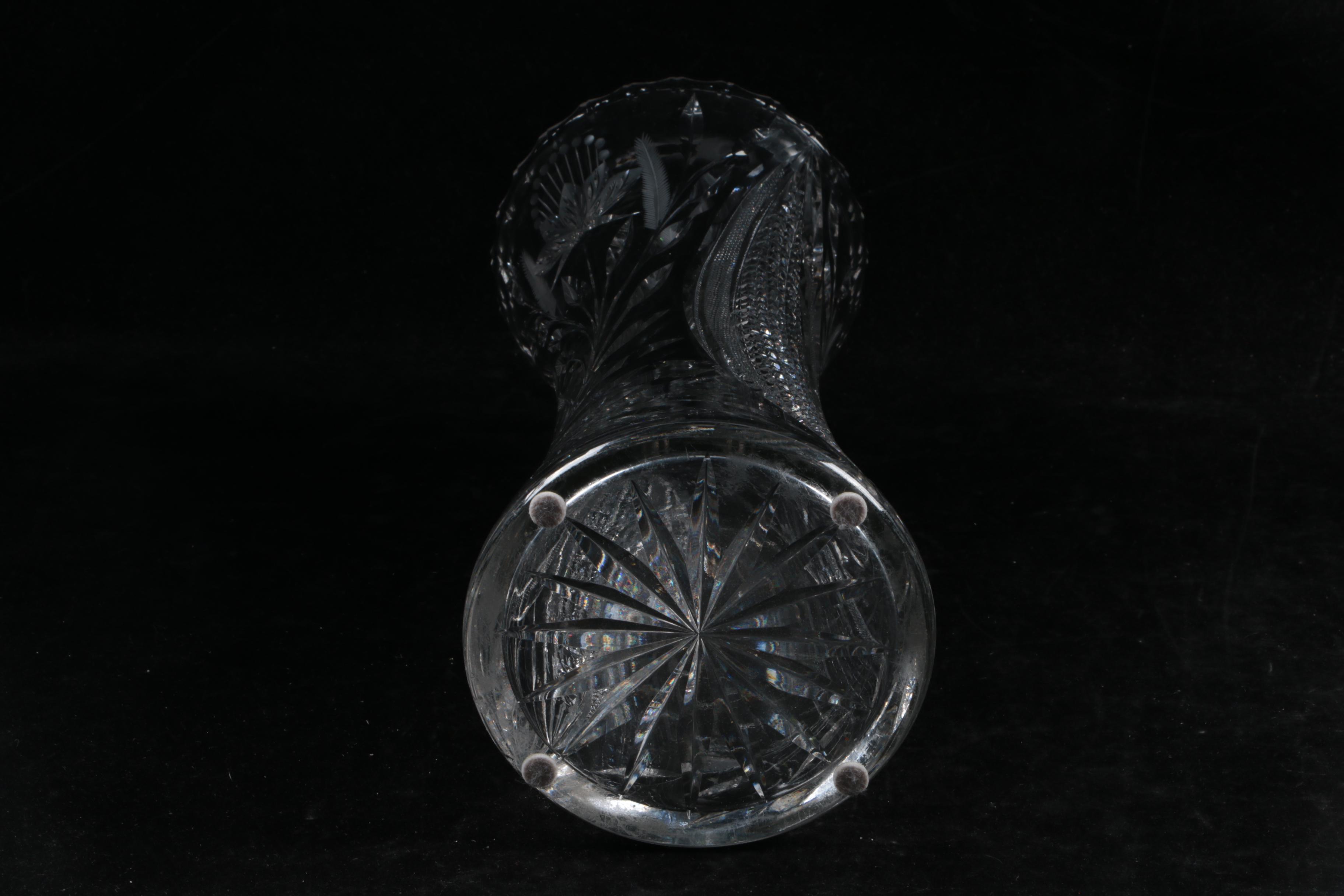 American Brilliant Style Cut Glass Vases