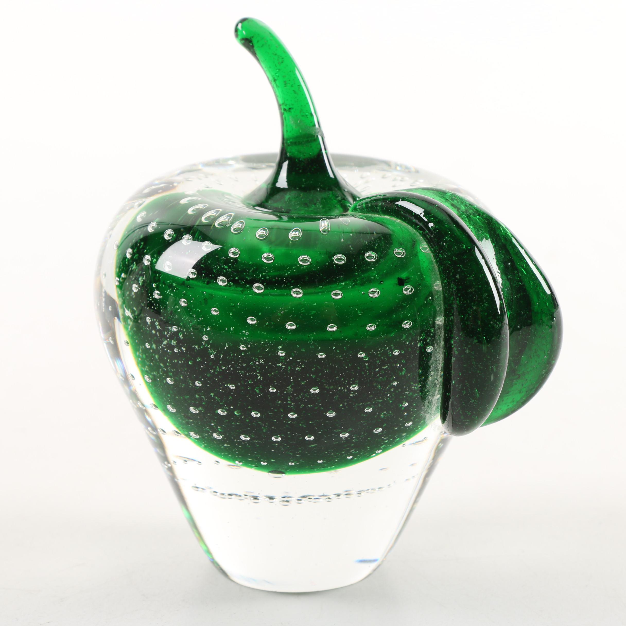 Bullicante Style Fruit Motif Art Glass Paperweights