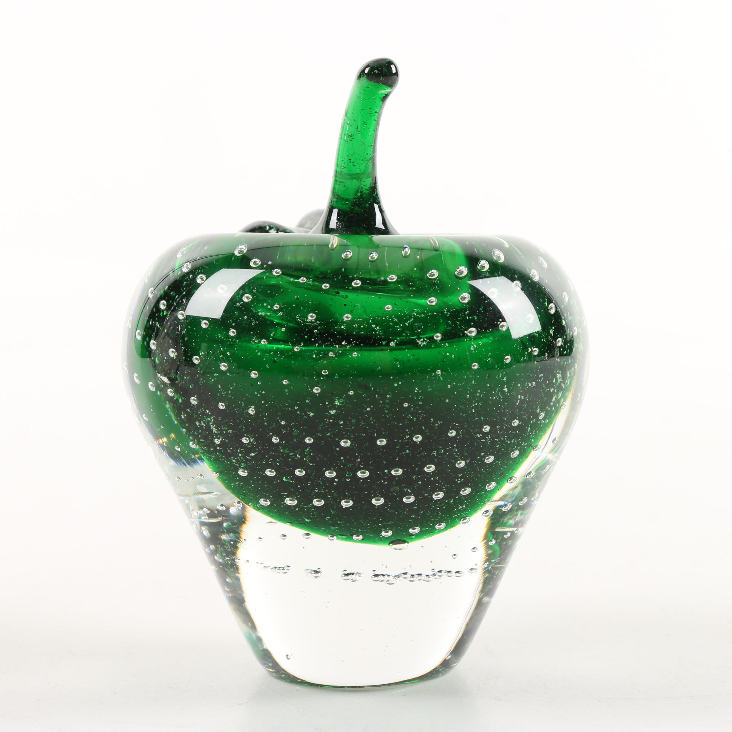 Bullicante Style Fruit Motif Art Glass Paperweights