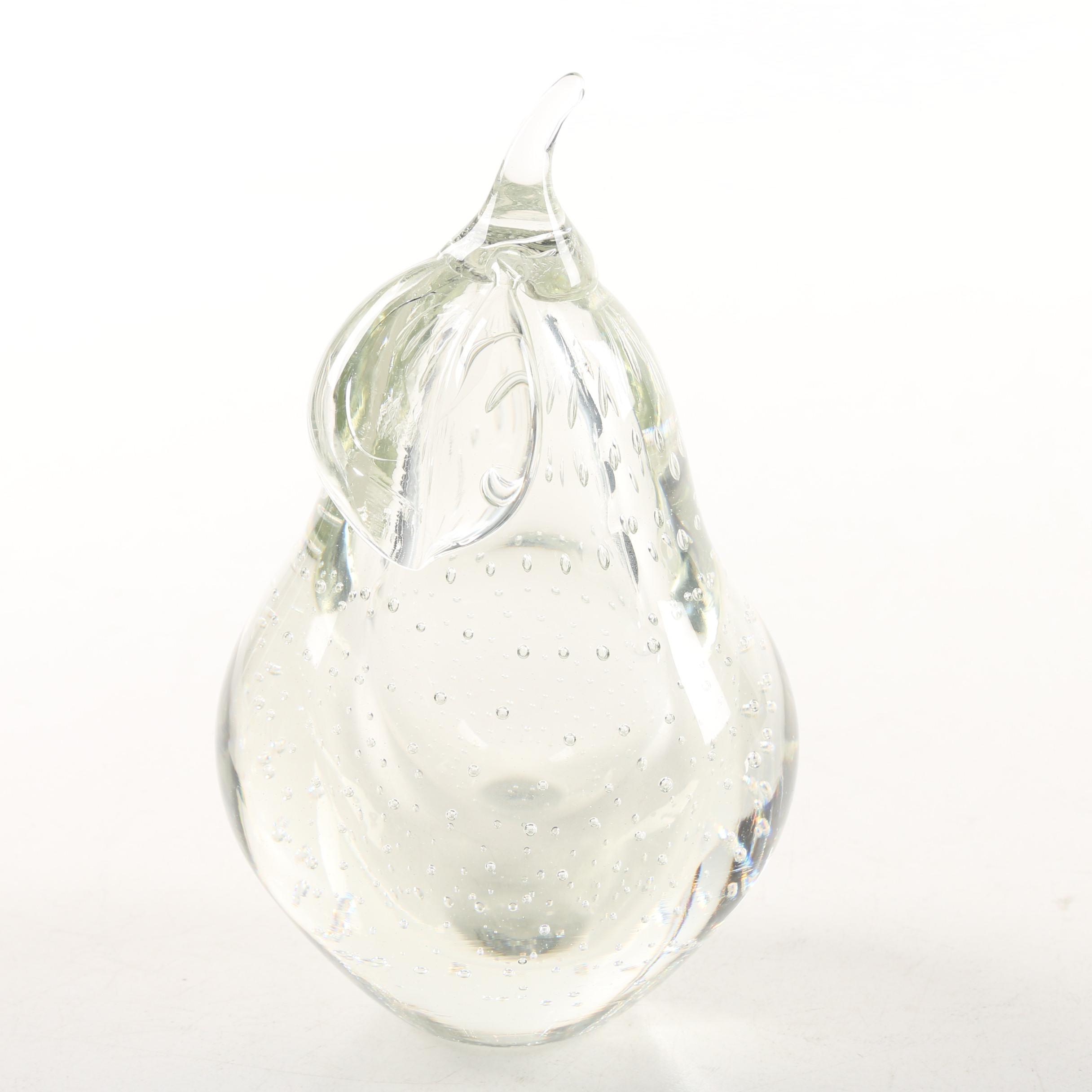 Bullicante Style Fruit Motif Art Glass Paperweights