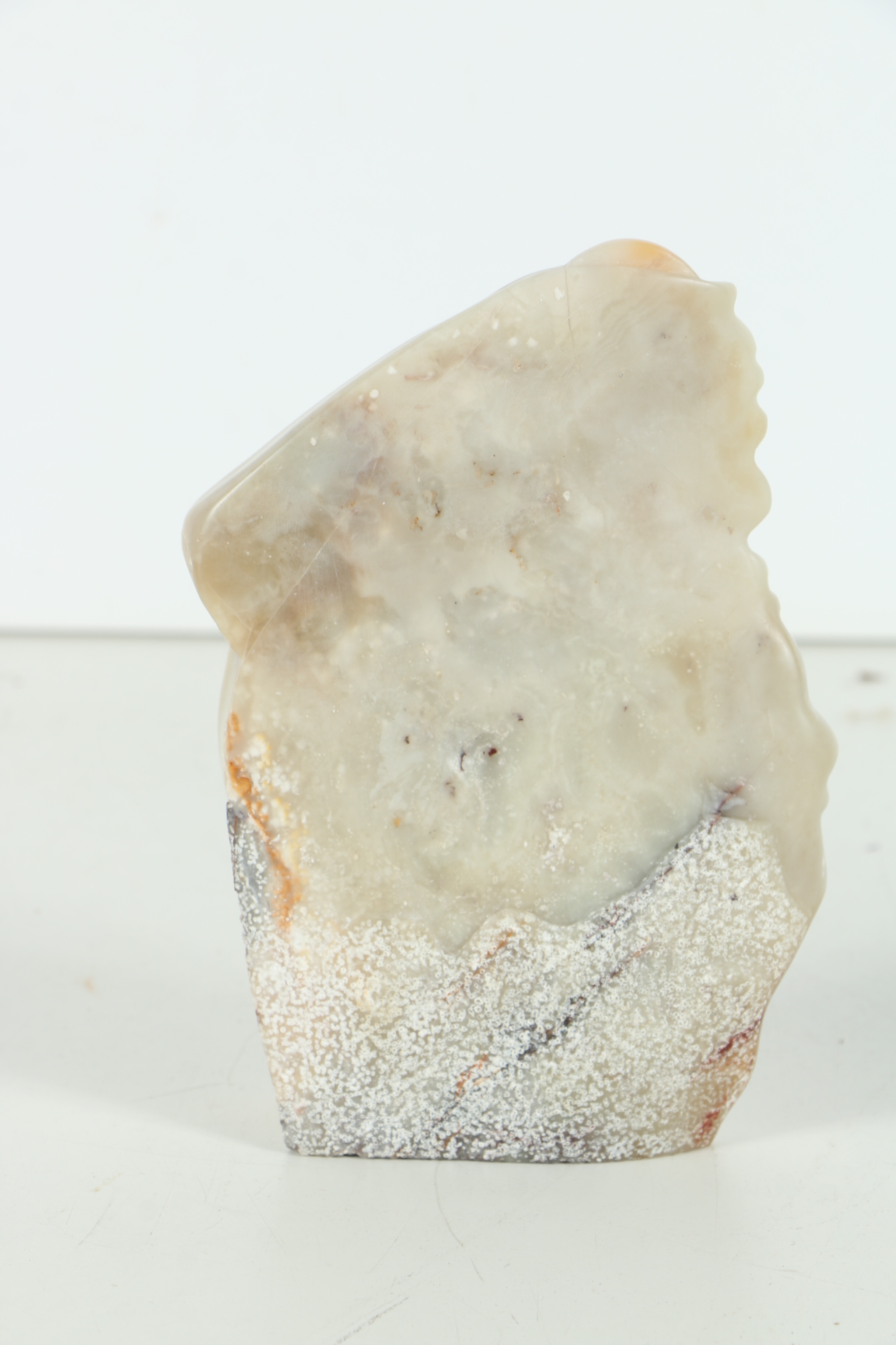 Hand Carved East Asian Inspired Stone Bas-Relief Sculpture