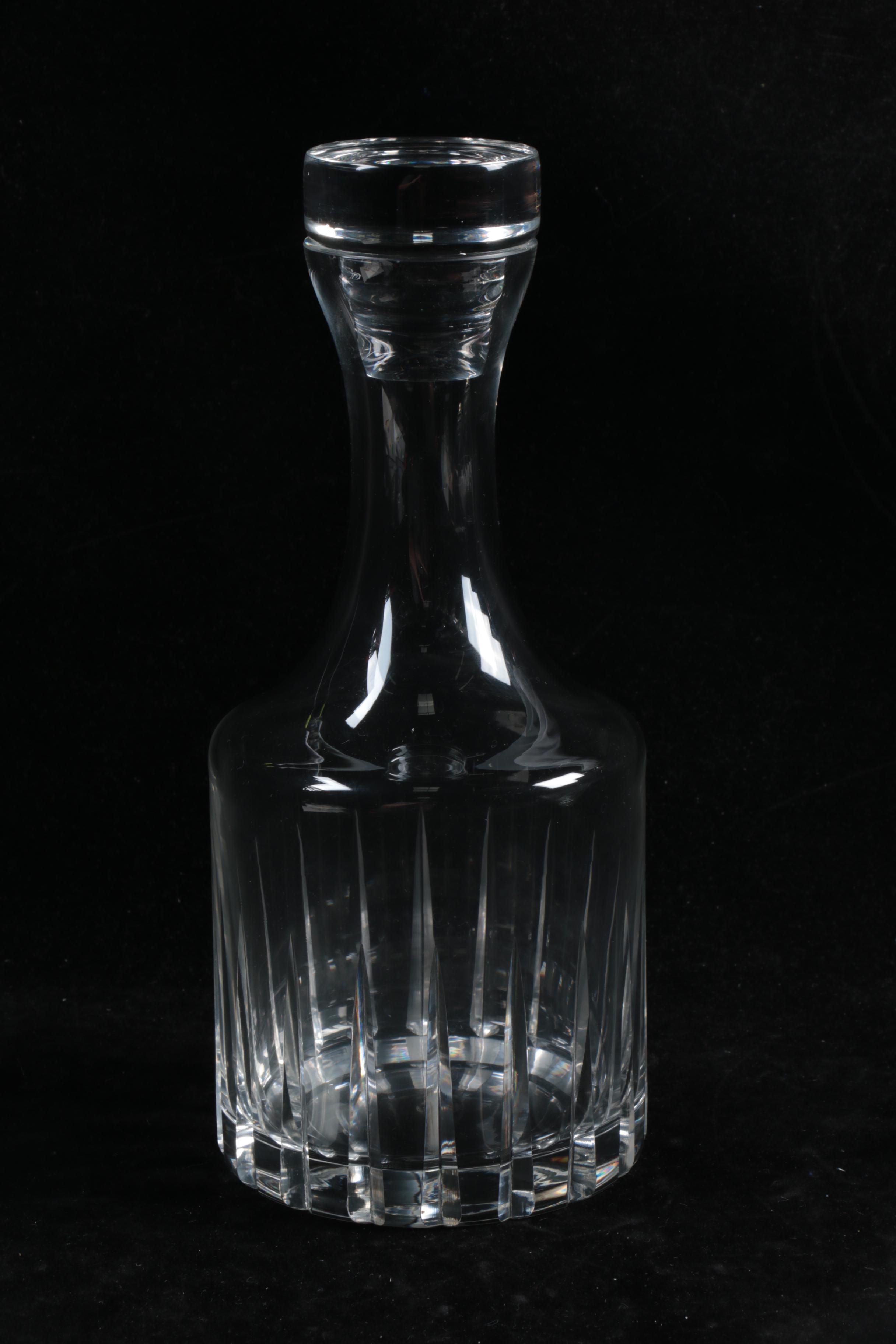 Vintage Rosenthal "Wedge Cut" Crystal Decanter with Krosno Bowl