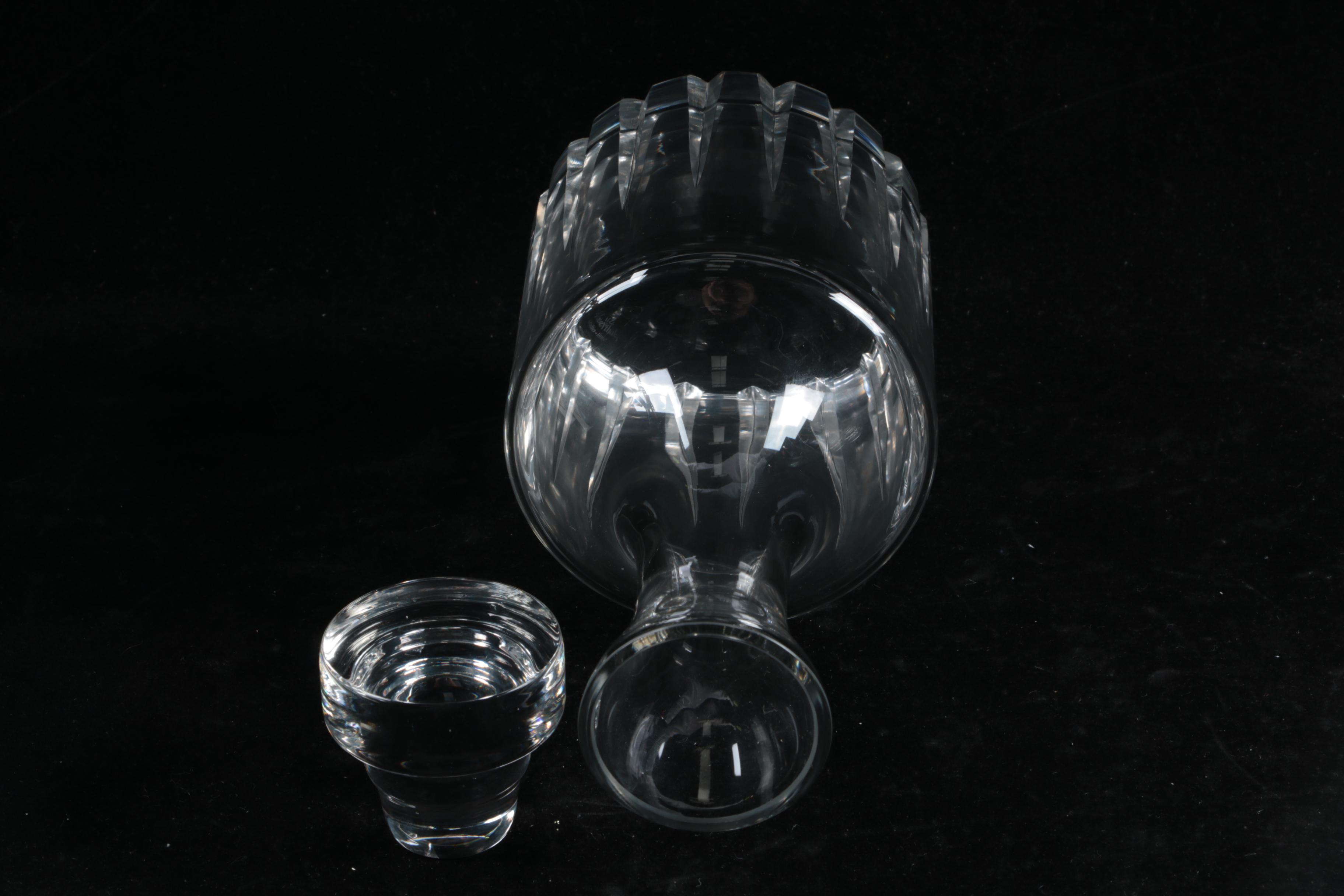Vintage Rosenthal "Wedge Cut" Crystal Decanter with Krosno Bowl