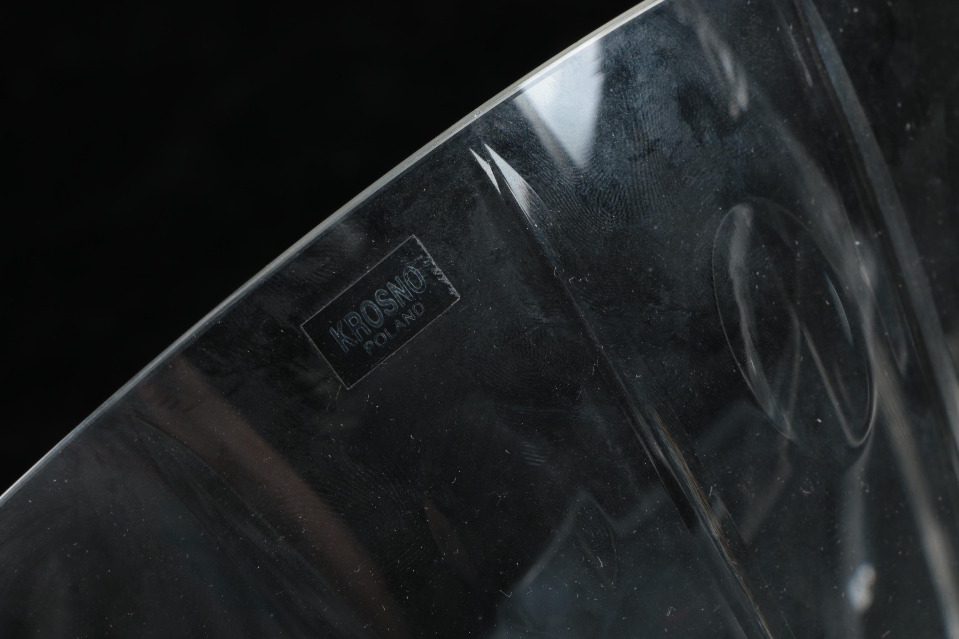 Vintage Rosenthal "Wedge Cut" Crystal Decanter with Krosno Bowl