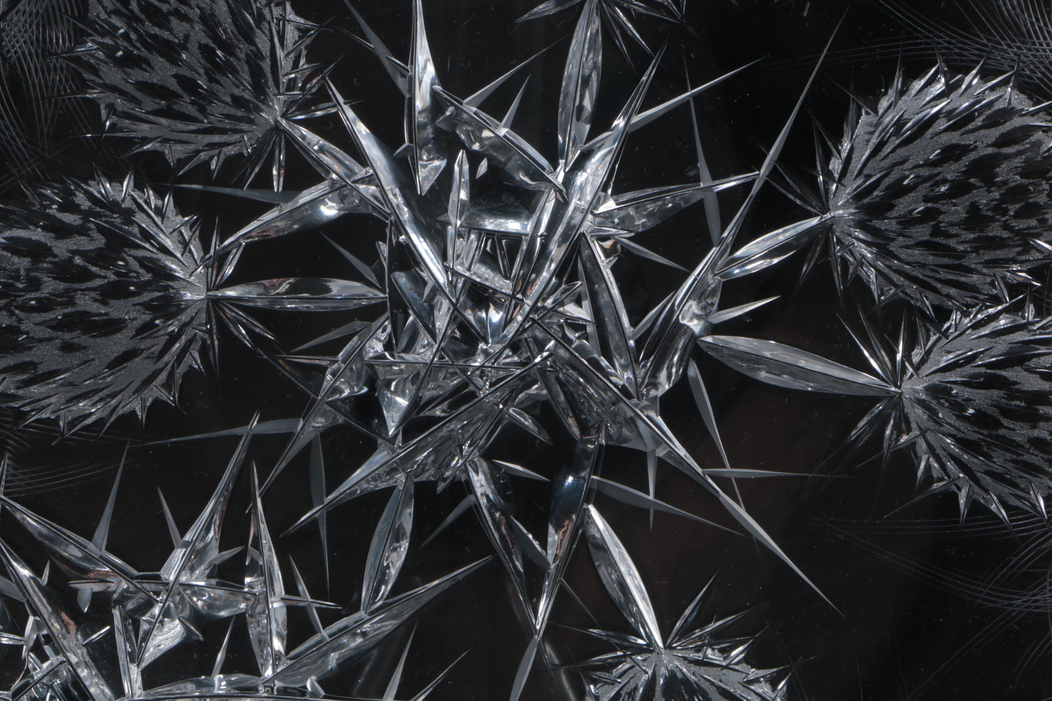 Josef Svarc Czechoslovakian Signed Crystal Thistle Plate