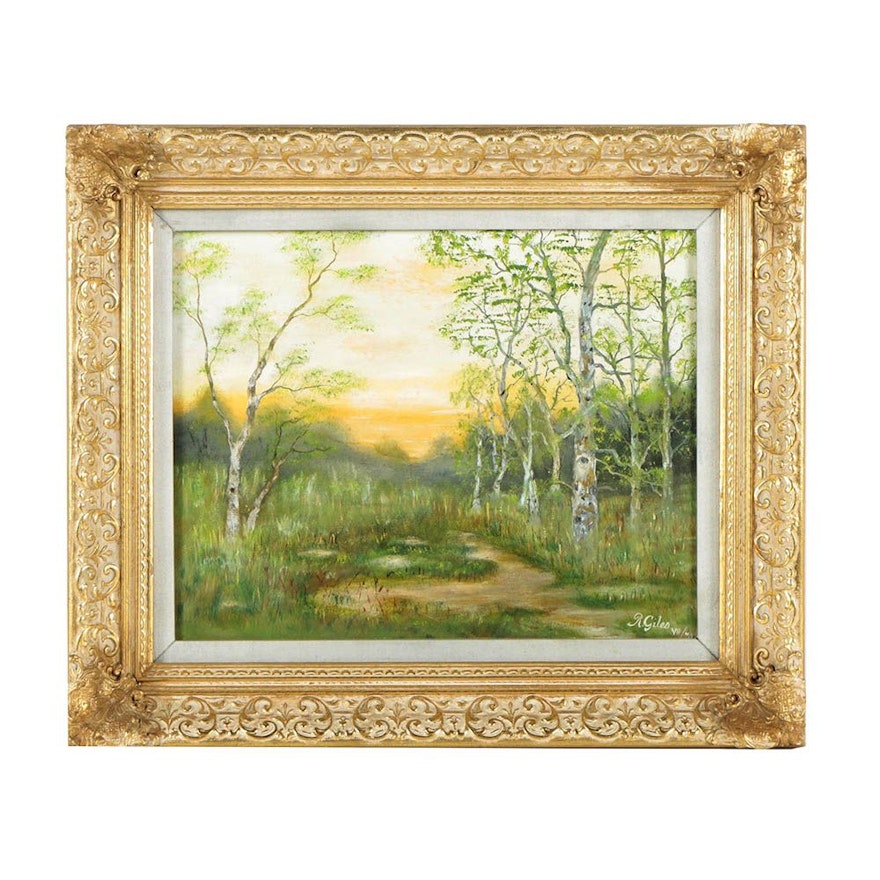 R. Giles Landscape Oil Painting