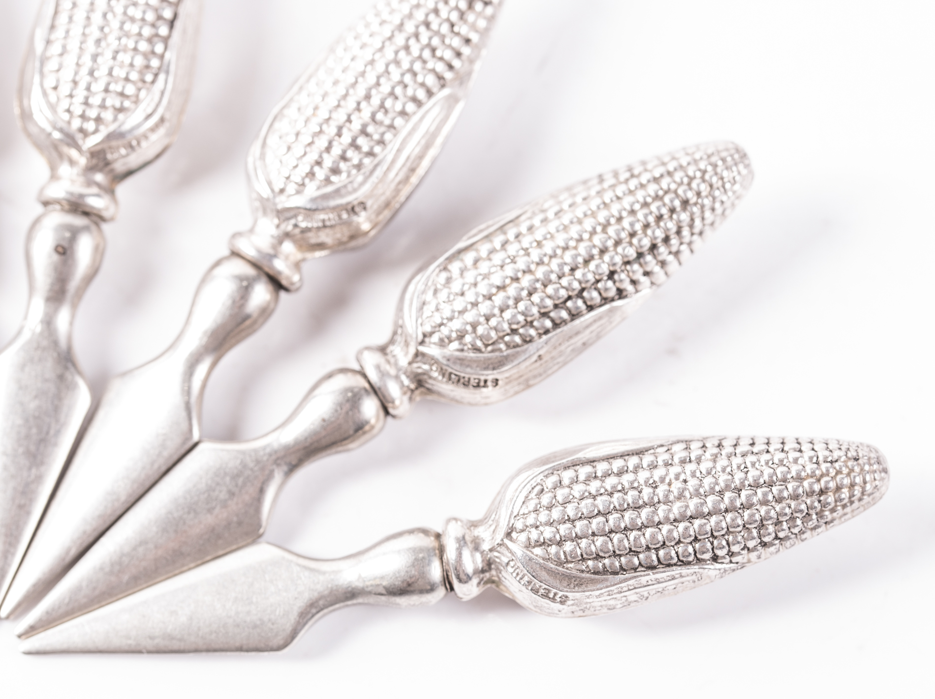Sterling Silver Corn Cob Holder Sets