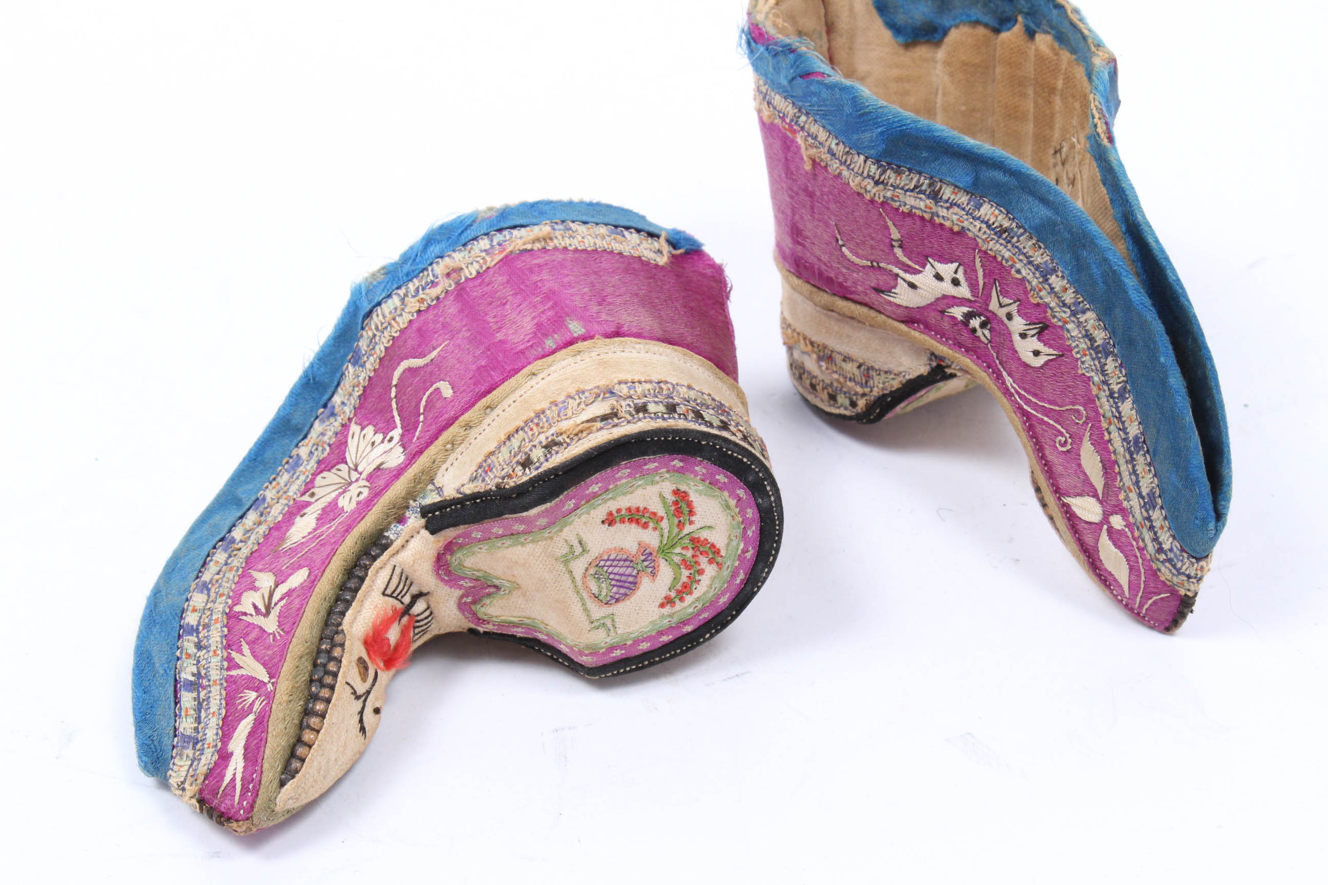 Antique Chinese Silk Lotus Shoes