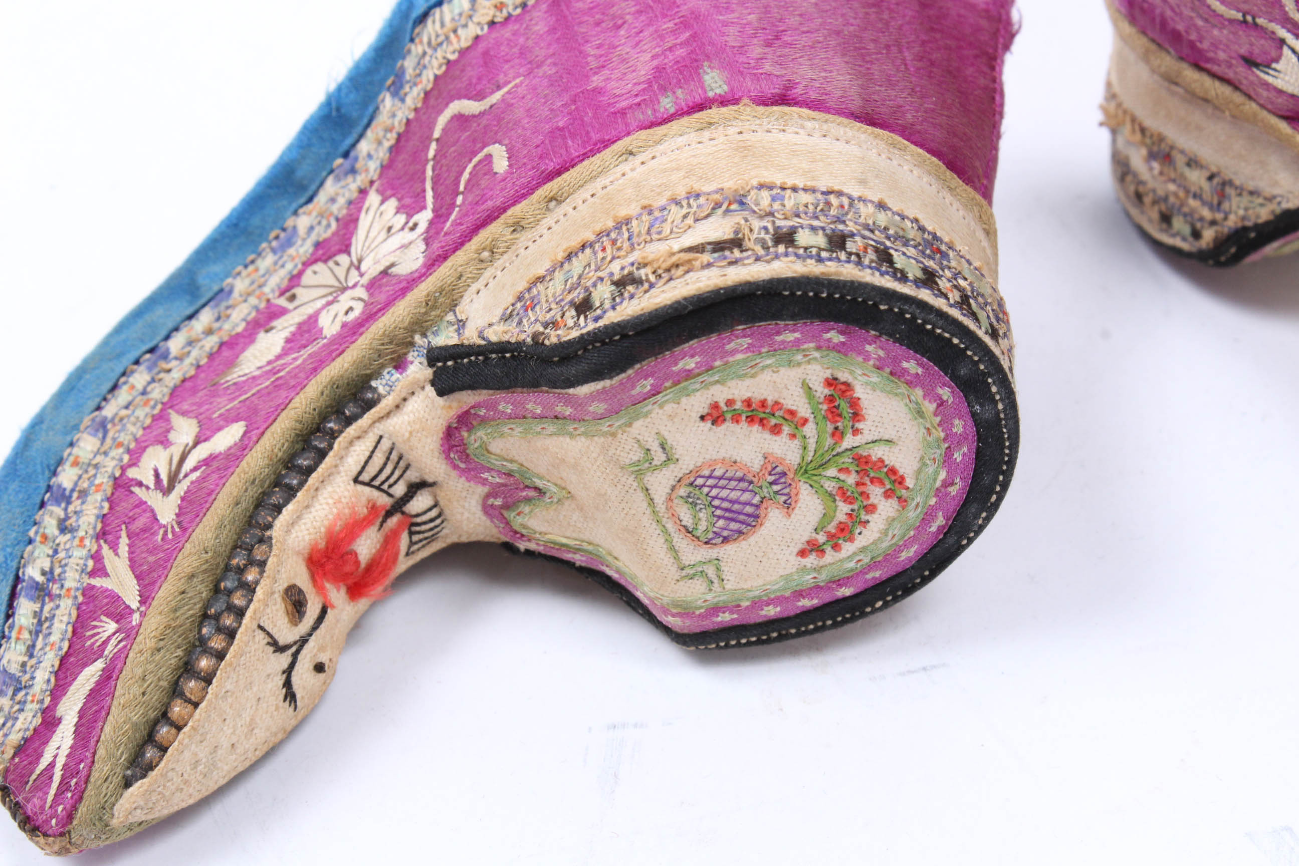 Antique Chinese Silk Lotus Shoes