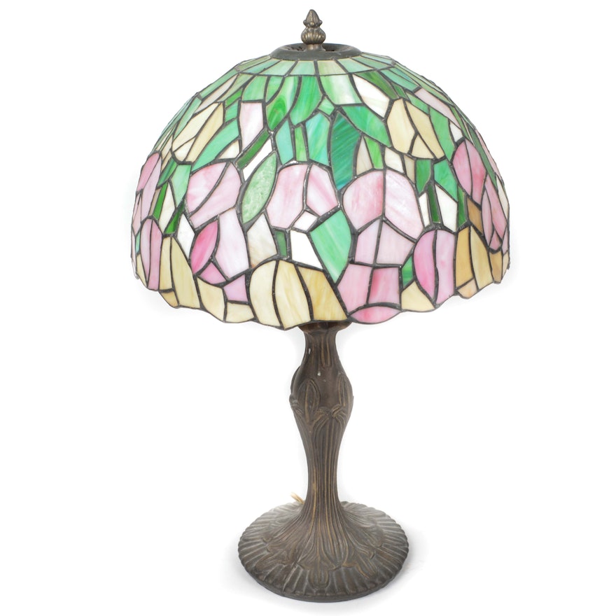 Tiffany Style Leaded Glass Shade Accent Lamp