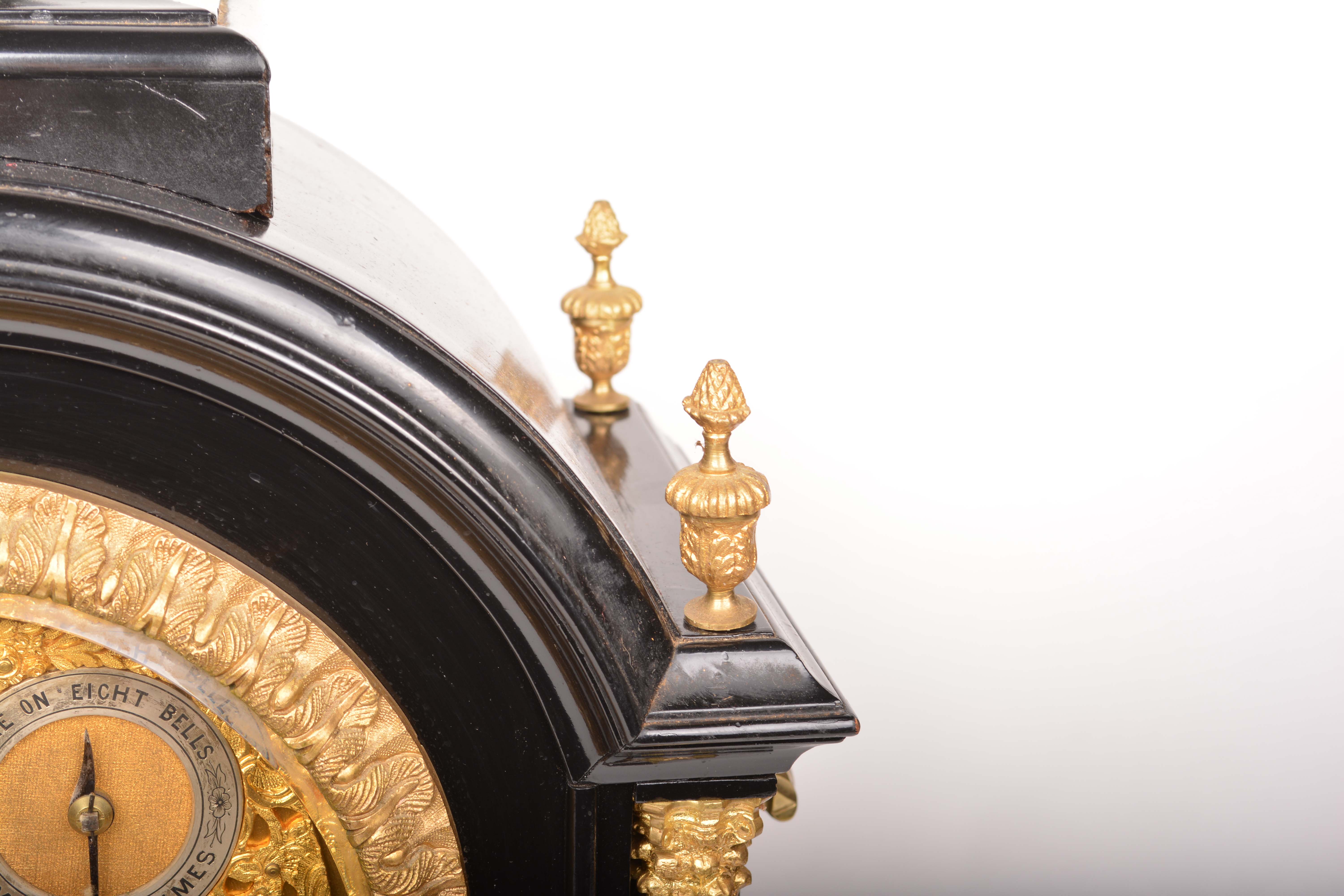 Late 19th Century Ebonized Triple Fusee Bracket Clock