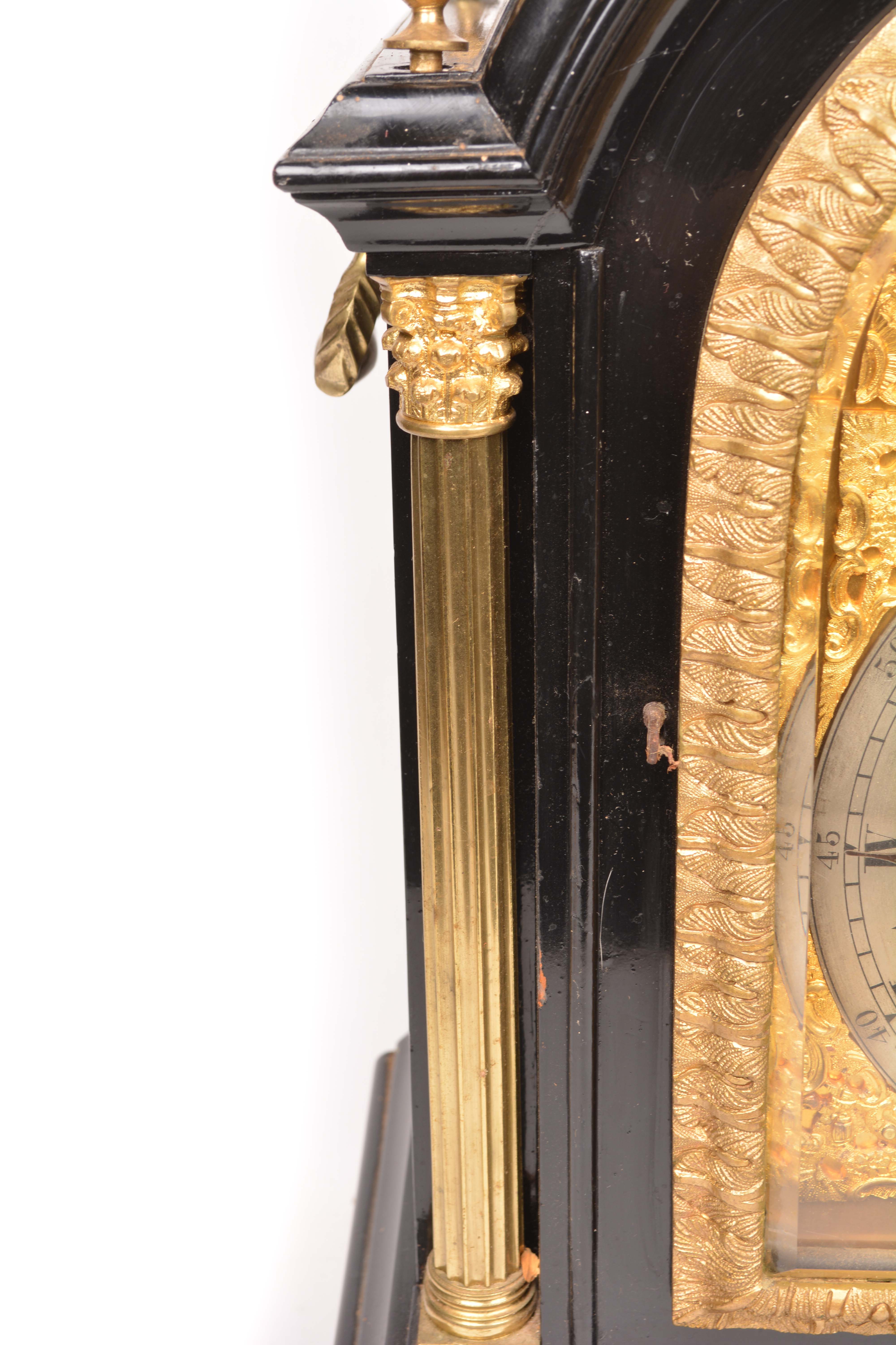 Late 19th Century Ebonized Triple Fusee Bracket Clock
