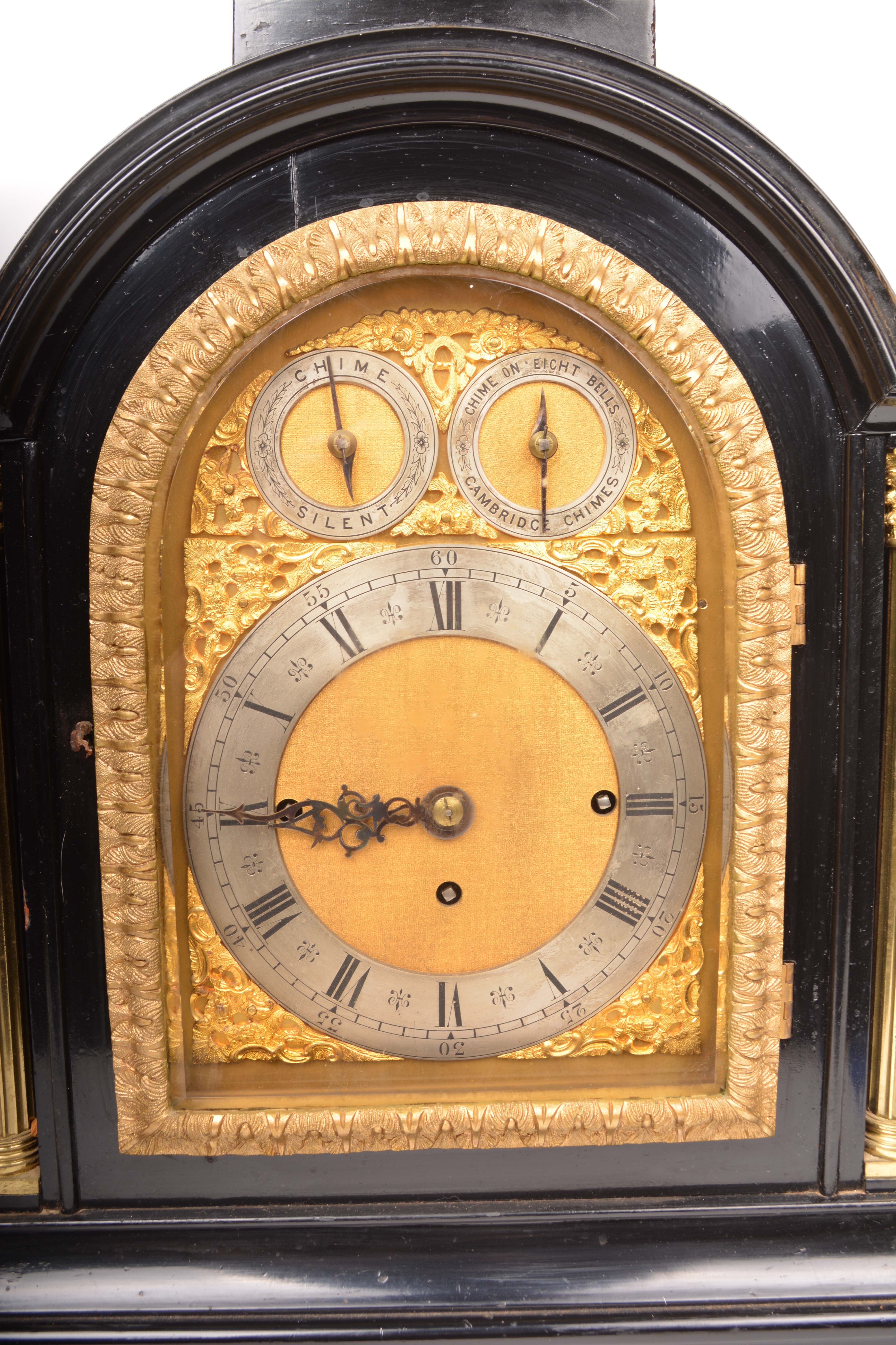 Late 19th Century Ebonized Triple Fusee Bracket Clock