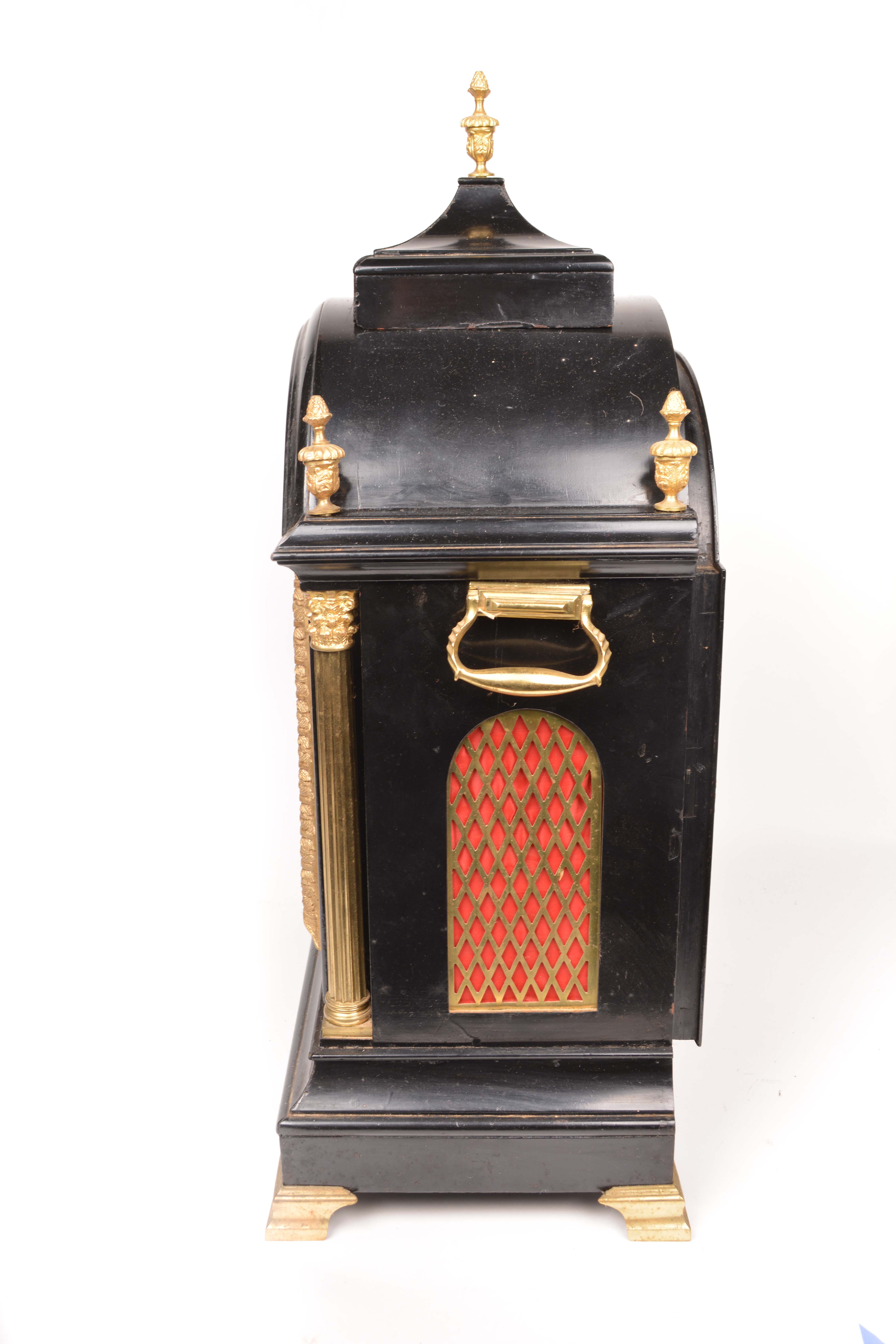 Late 19th Century Ebonized Triple Fusee Bracket Clock