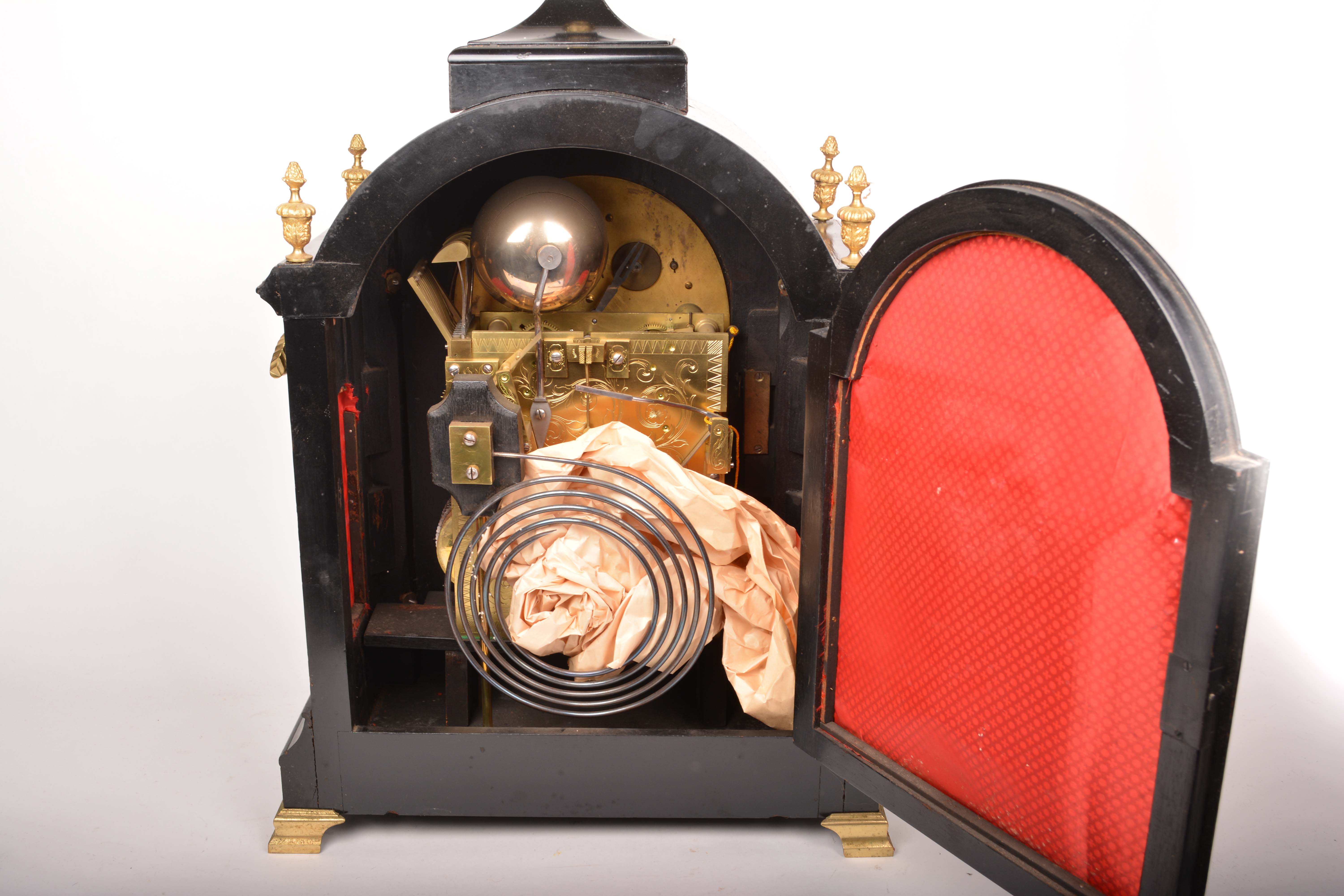 Late 19th Century Ebonized Triple Fusee Bracket Clock