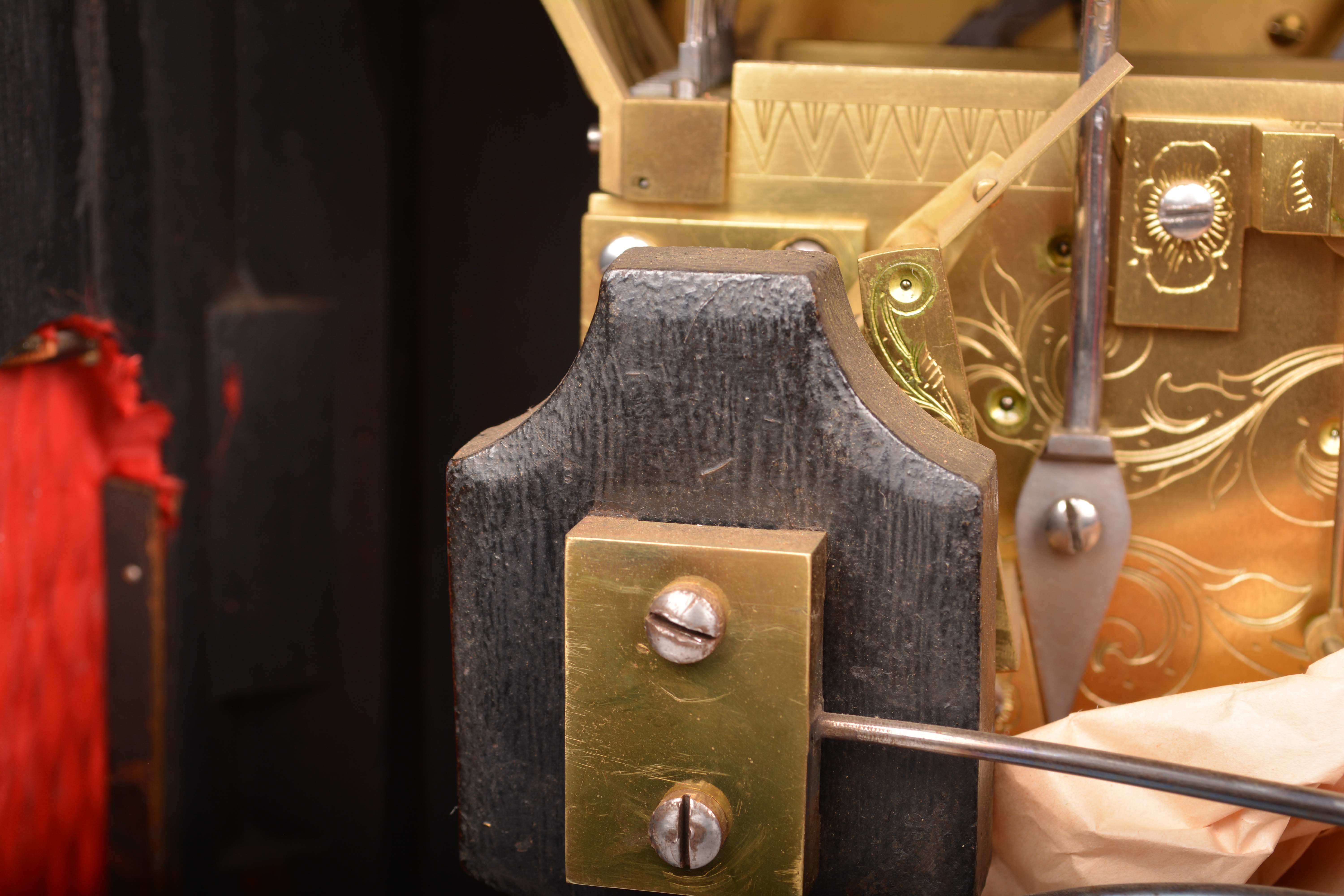 Late 19th Century Ebonized Triple Fusee Bracket Clock