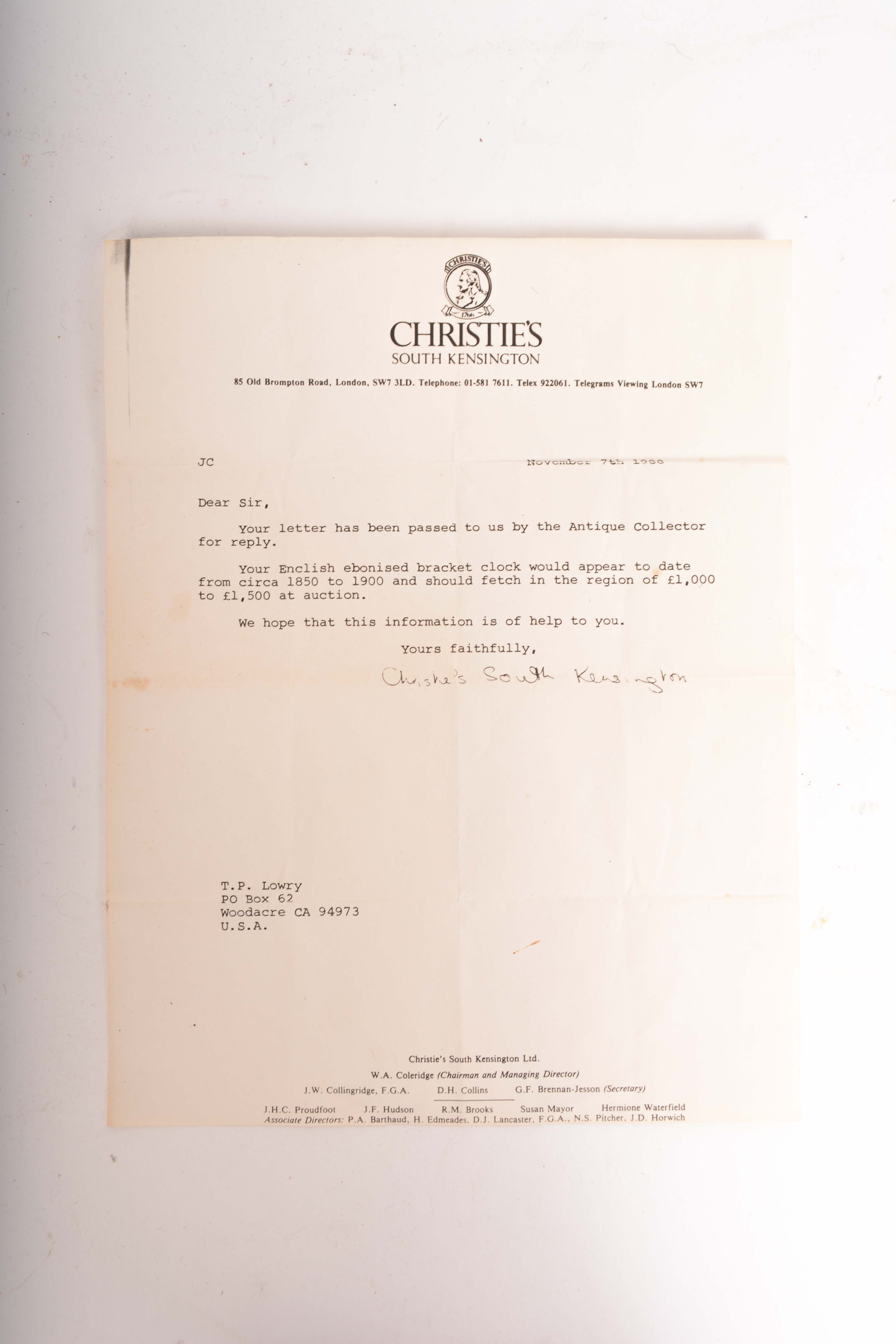 Late 19th Century Ebonized Triple Fusee Bracket Clock