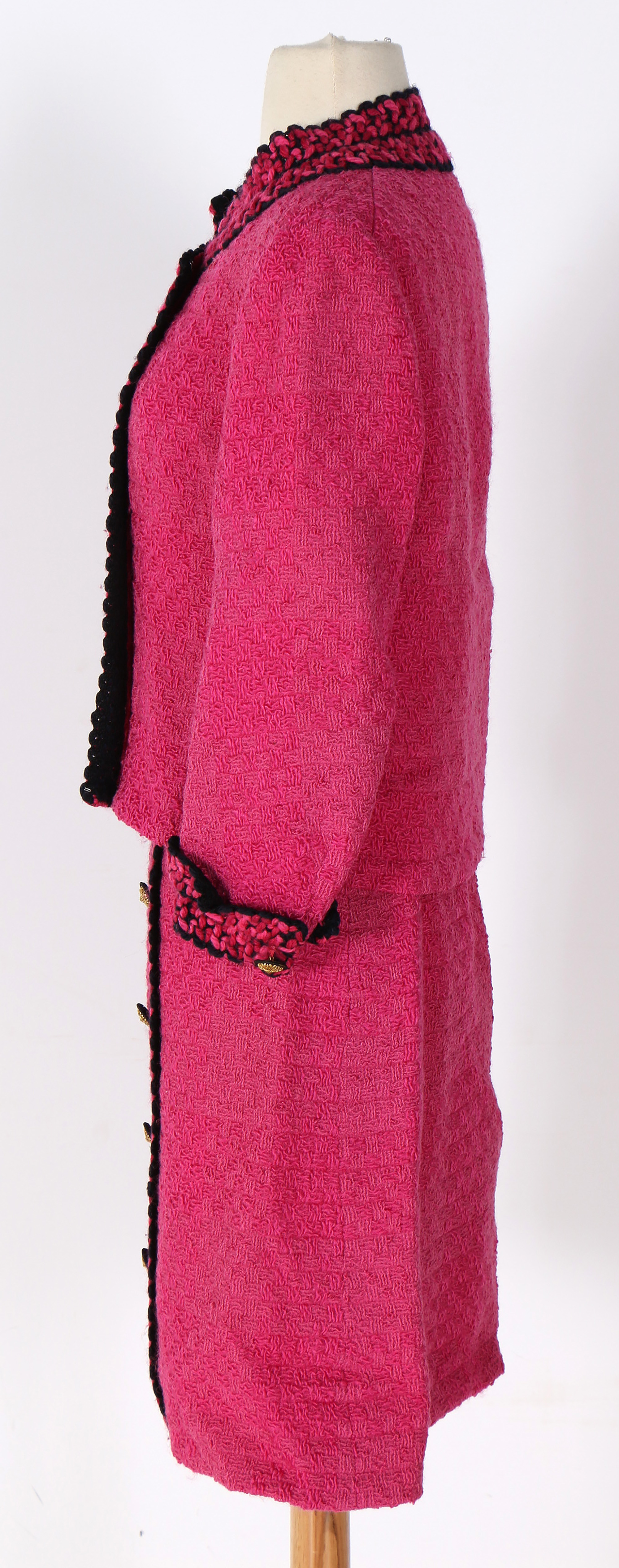 Vintage Chanel Pink Knit Skirt Suit