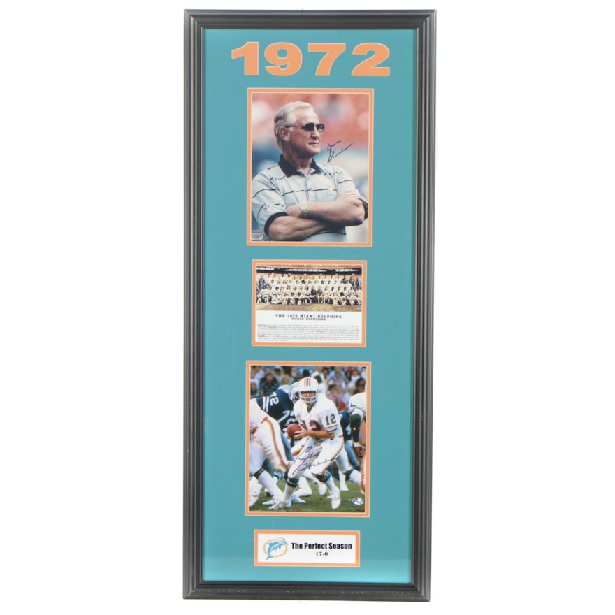 Miami Dolphins Don Shula and Bob Griese Framed Autographed Photographs