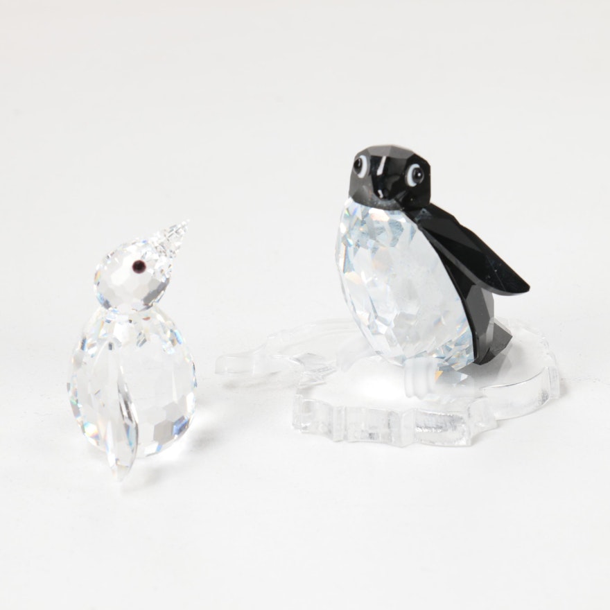 Swarovski Crystal Penguin Figurines Including "Sir Penguin"