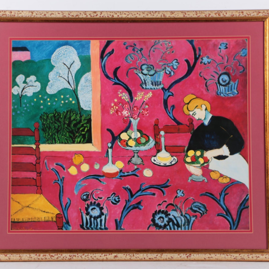 Offset Lithograph on Paper after Henri Matisse "The Red Room (Harmony in Red)"