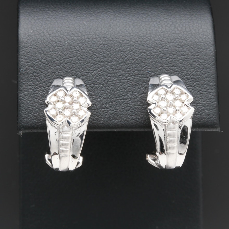 14K White Gold Diamond Earrings