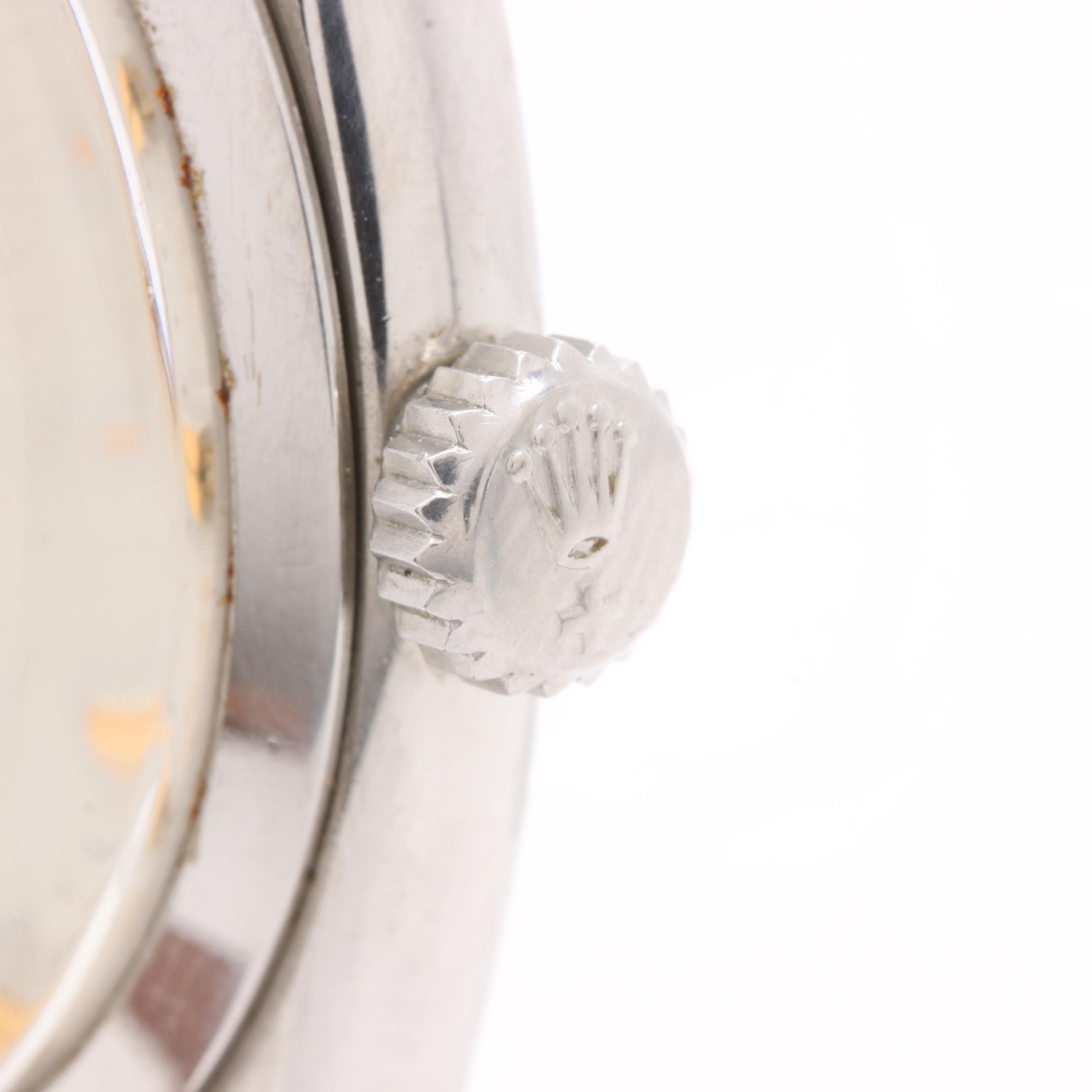 Vintage Rolex Oyster Stainless Steel and Leather Stem Wind Watch