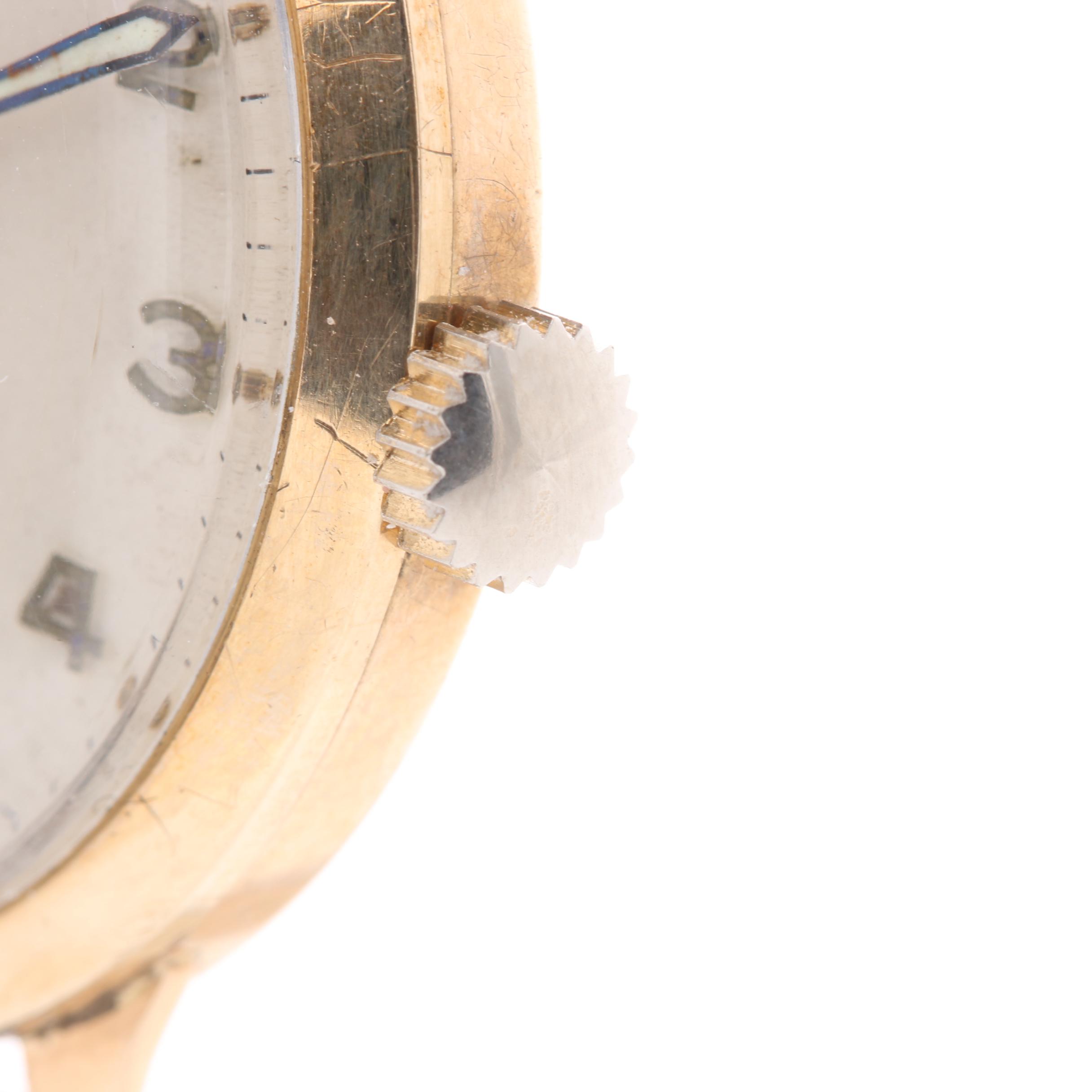 Tudor 9K Yellow Gold Black Leather Watch