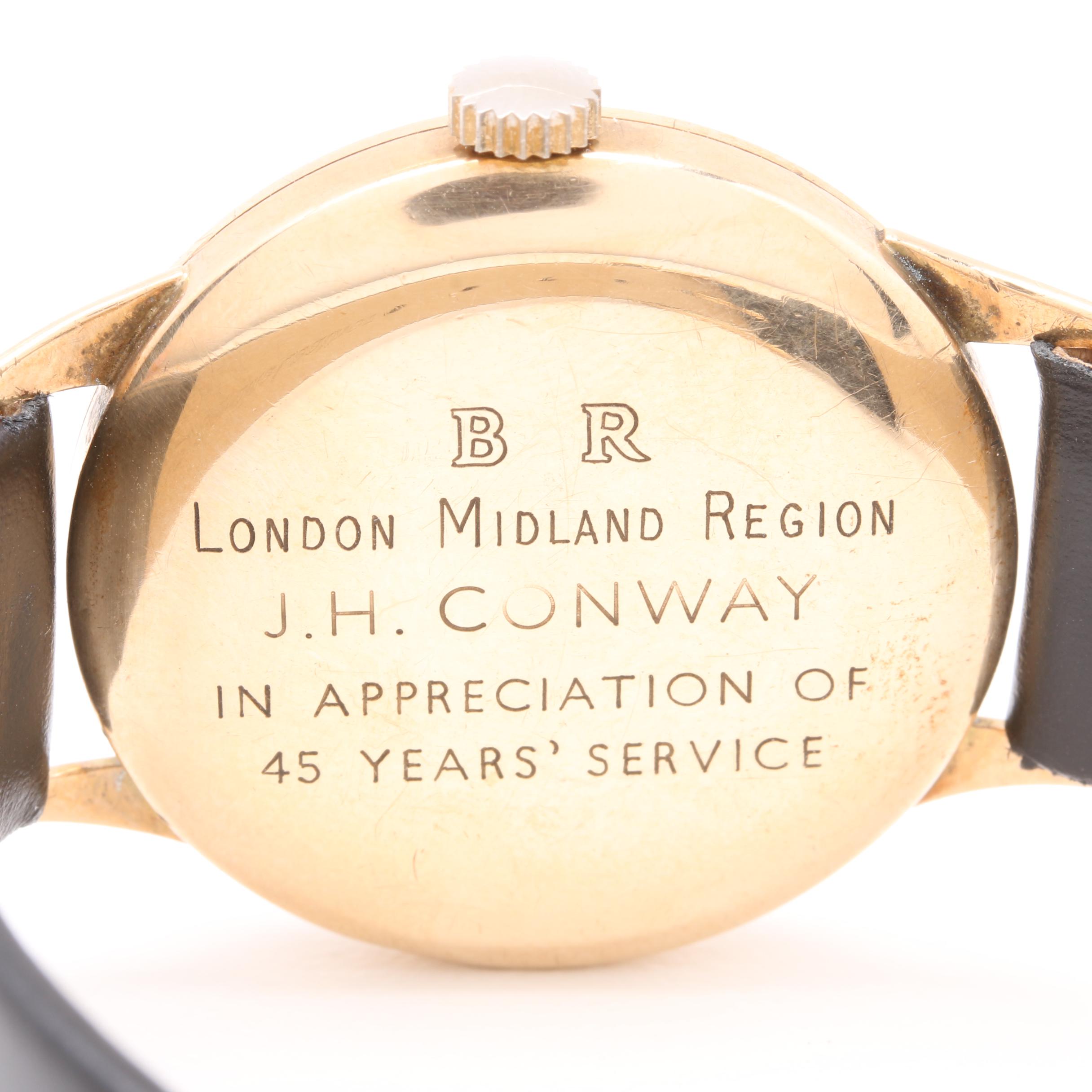 Tudor 9K Yellow Gold Black Leather Watch