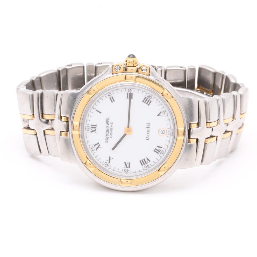 Raymond Weil Stainless Steel and 18K Yellow Gold Wristwatch