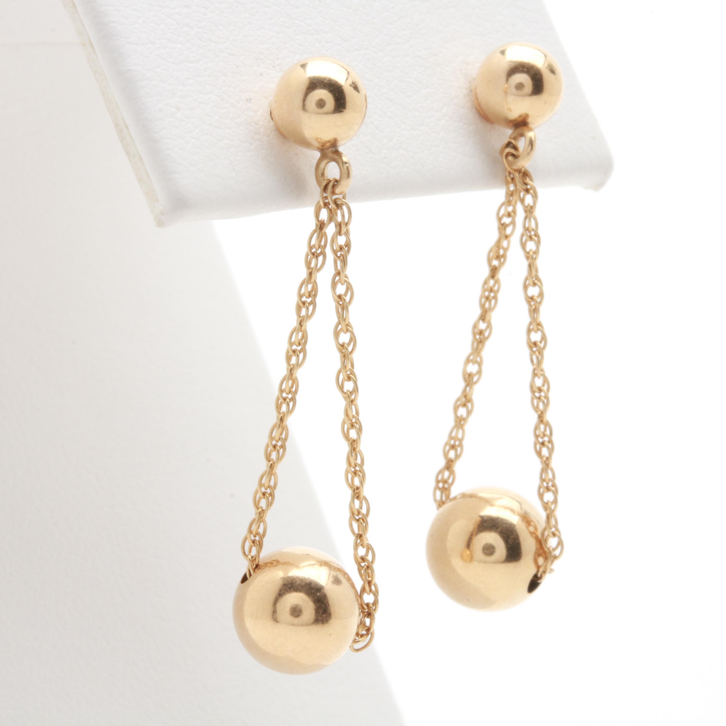 14K Yellow Gold Earrings and Necklace