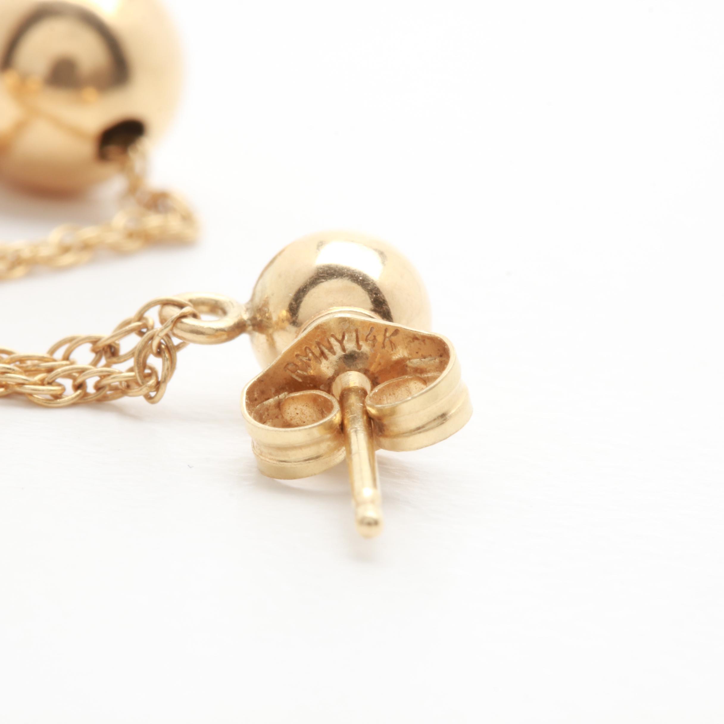 14K Yellow Gold Earrings and Necklace