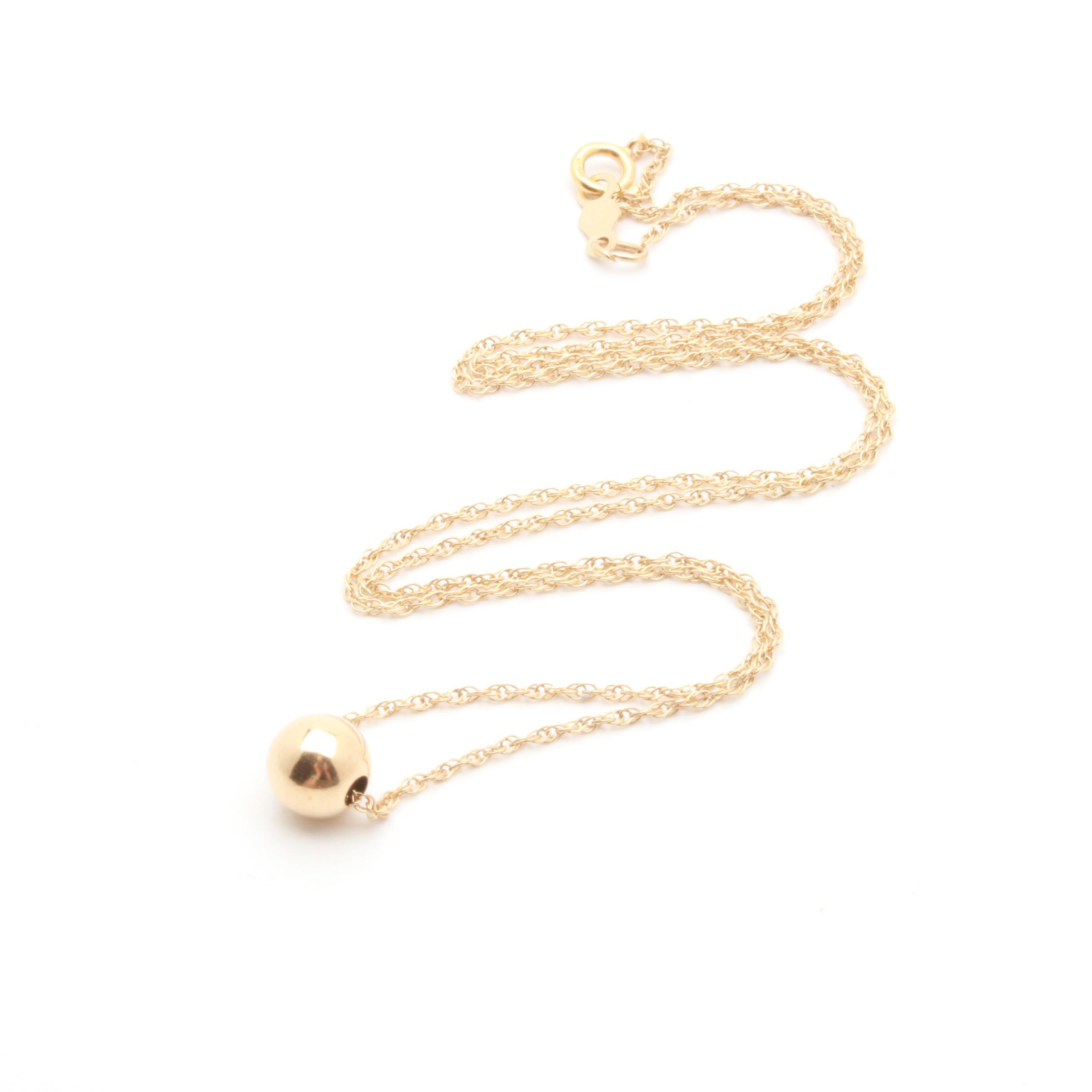 14K Yellow Gold Earrings and Necklace