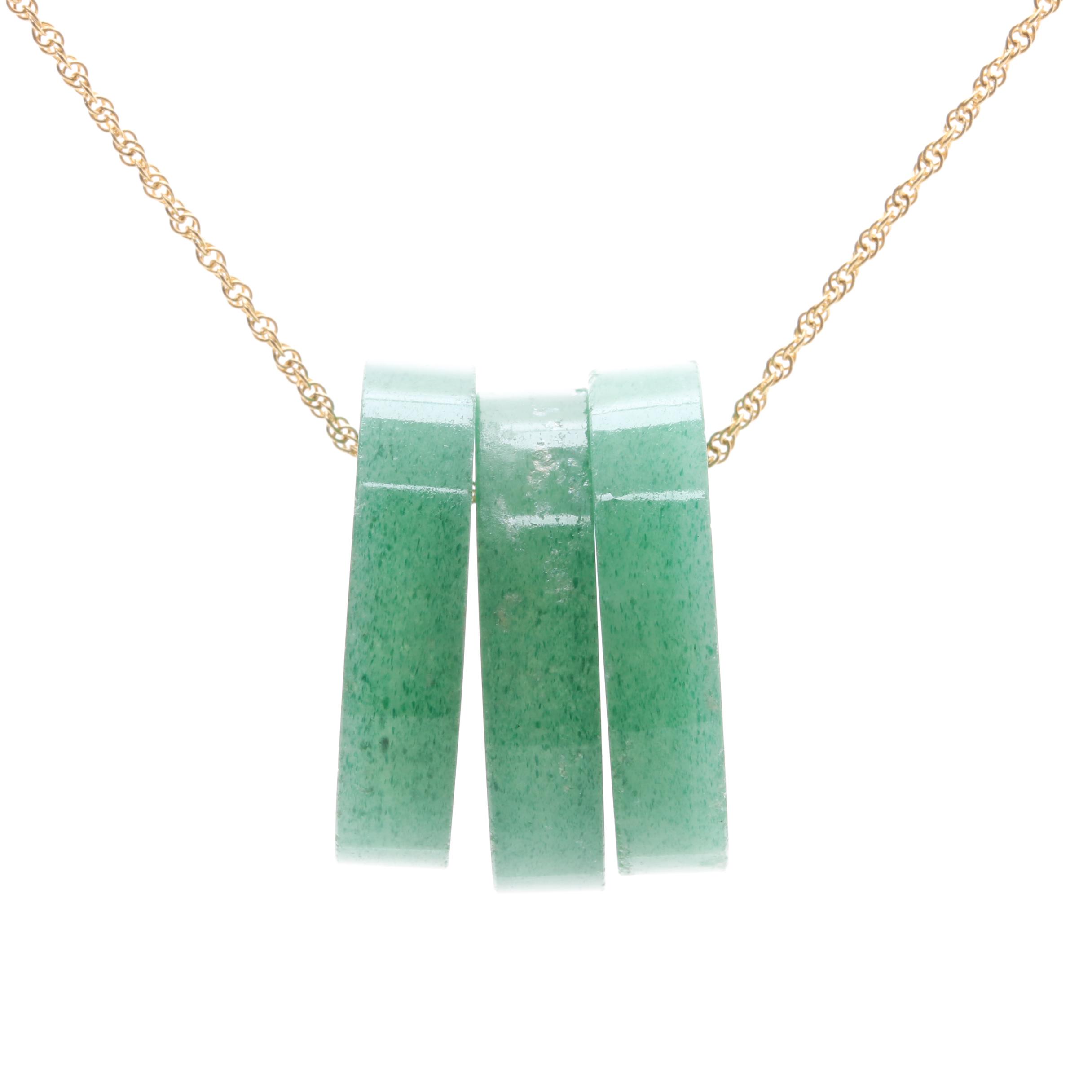 14K Yellow Gold Aventurine Necklace