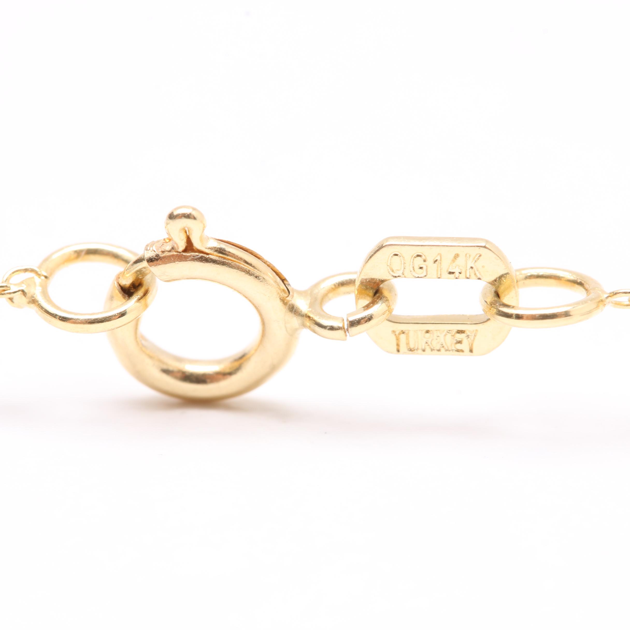 14K Yellow Gold Aventurine Necklace