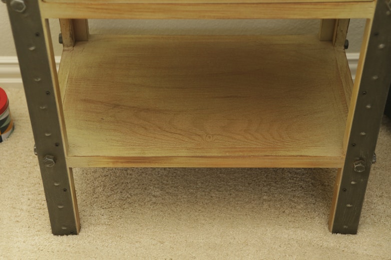 Rustic Style Metal and Wood Nightstand