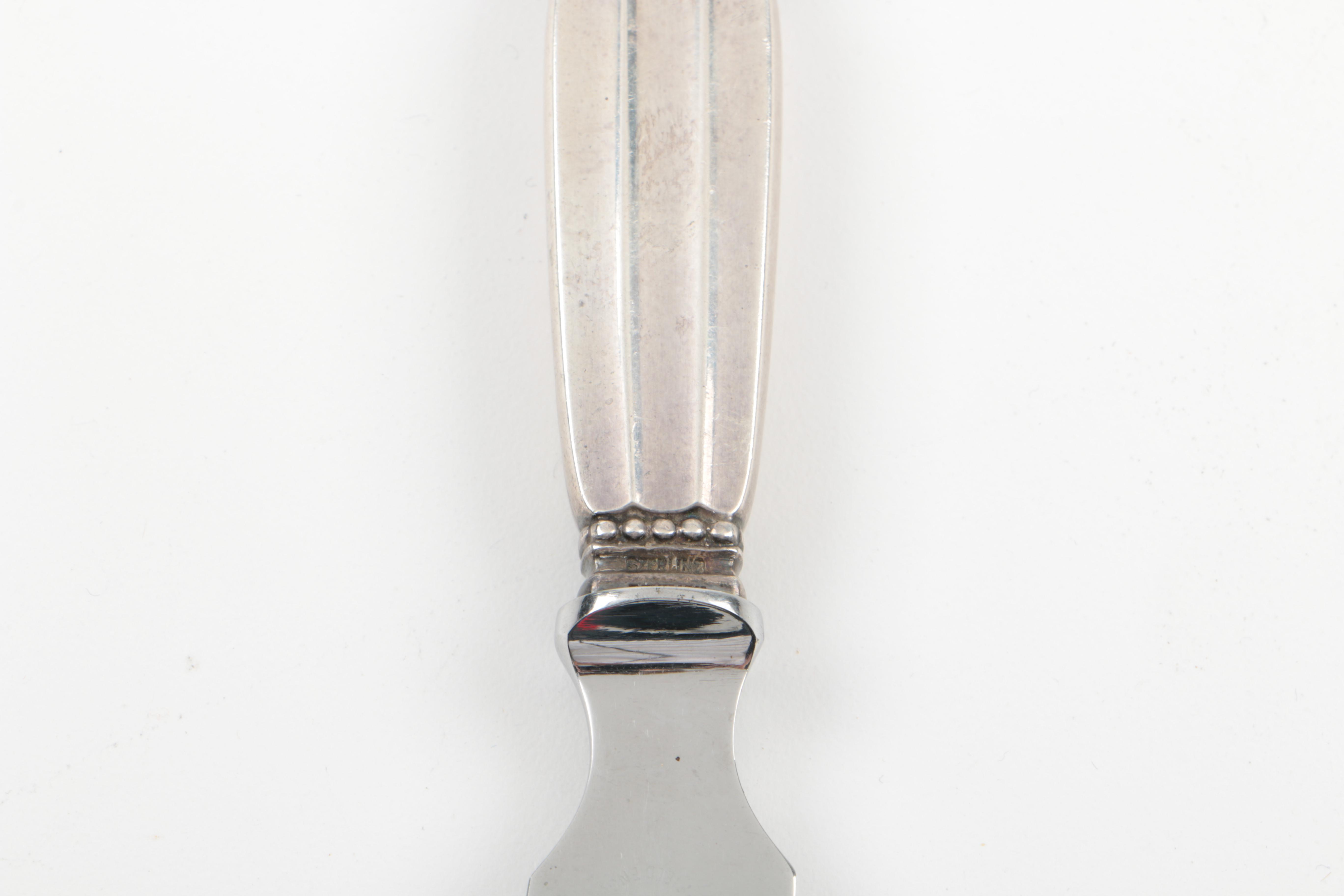 Sterling Handled Georg Jensen Cheese Knives in the "Acorn" Pattern