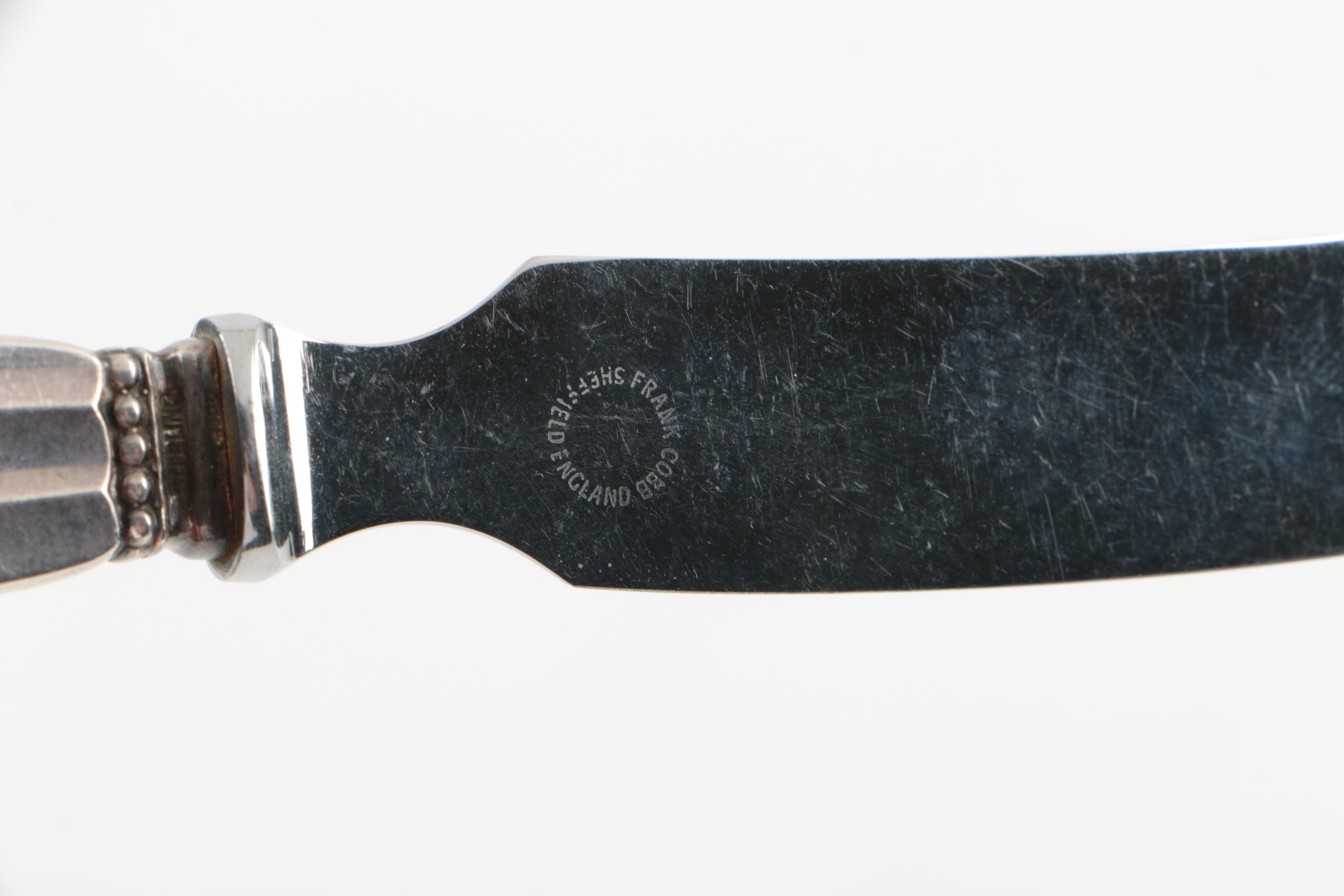 Sterling Handled Georg Jensen Cheese Knives in the "Acorn" Pattern