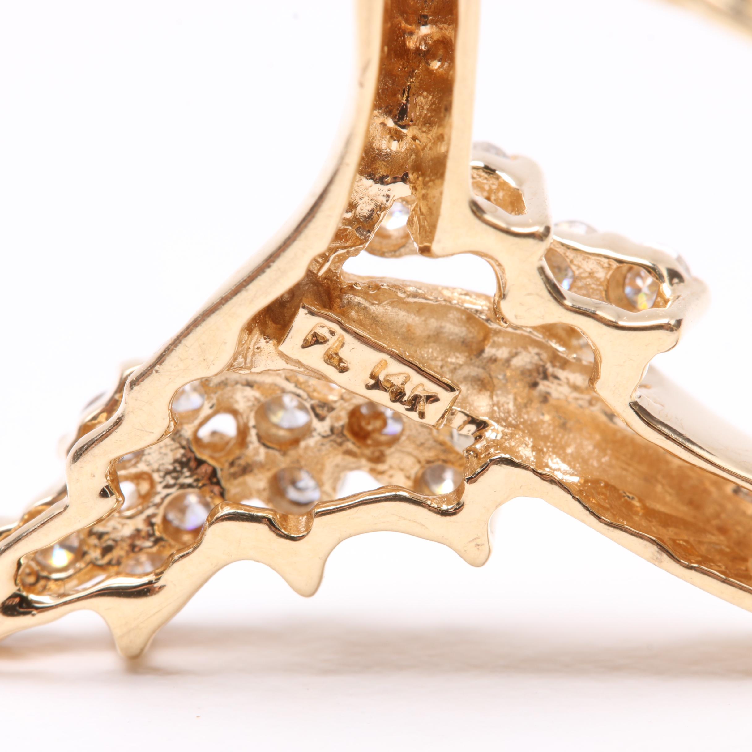 14K Yellow Gold Diamond Chevron Necklace