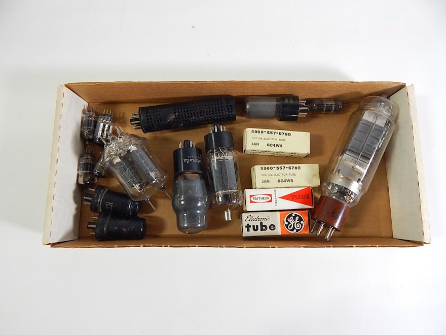 Box of Vintage Radio Tubes