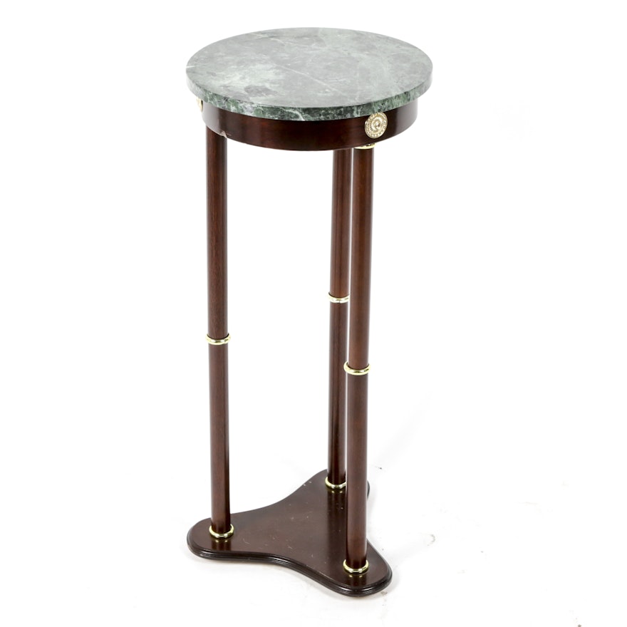 Federal Style Green Marble Top Plant Stand