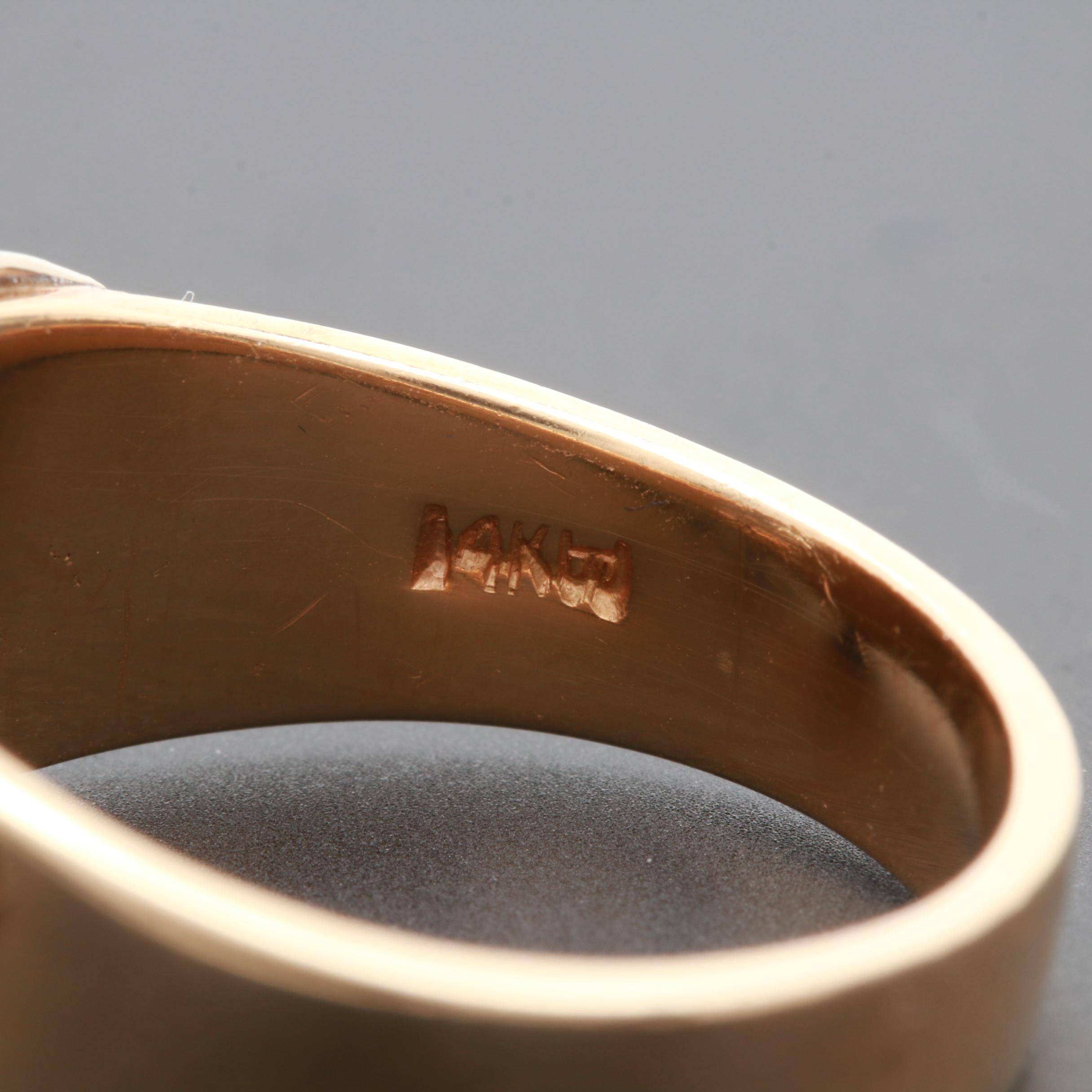 14K Yellow and White Gold Diamond 32nd Degree Masonic Ring