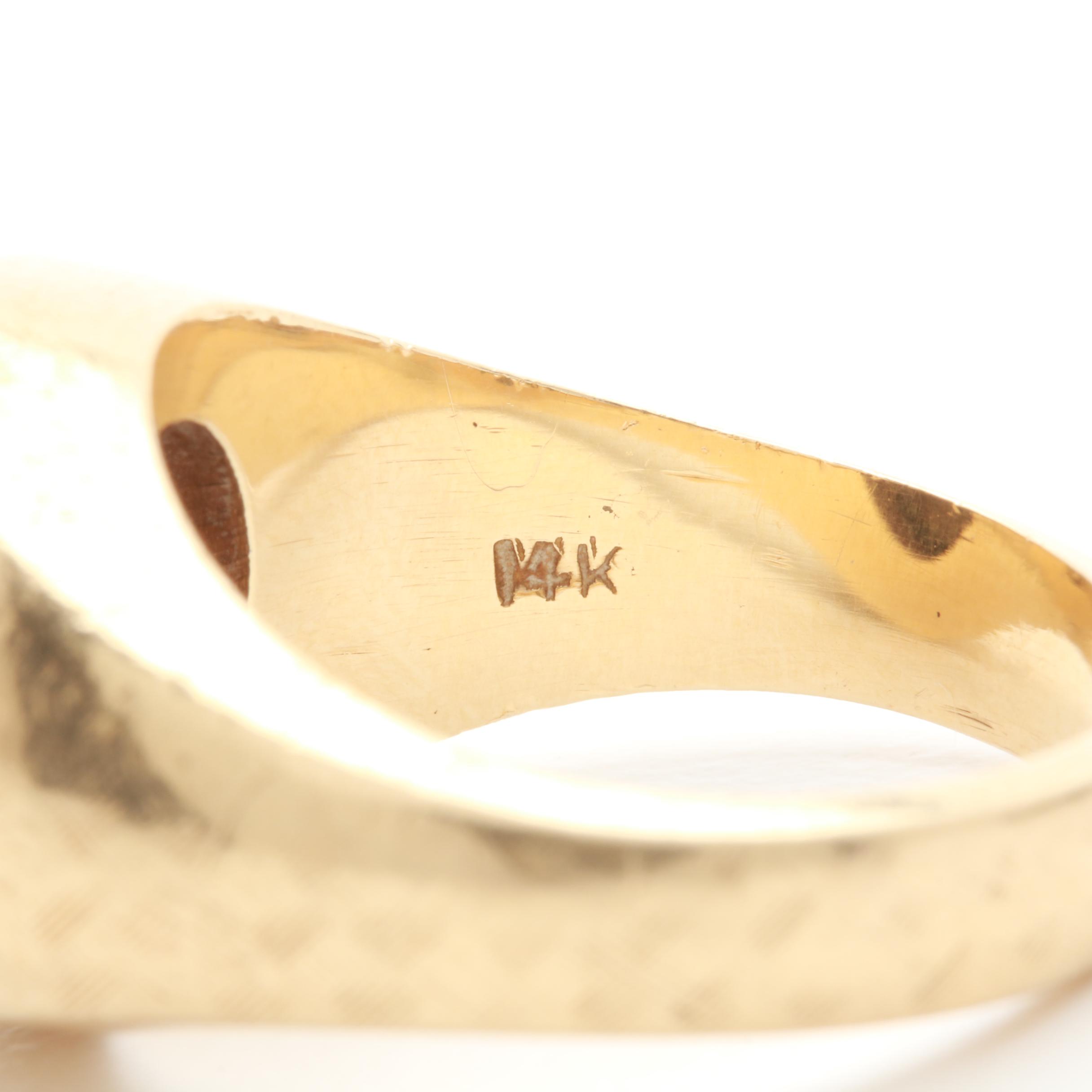 14K Yellow Gold Black Star Sapphire Ring