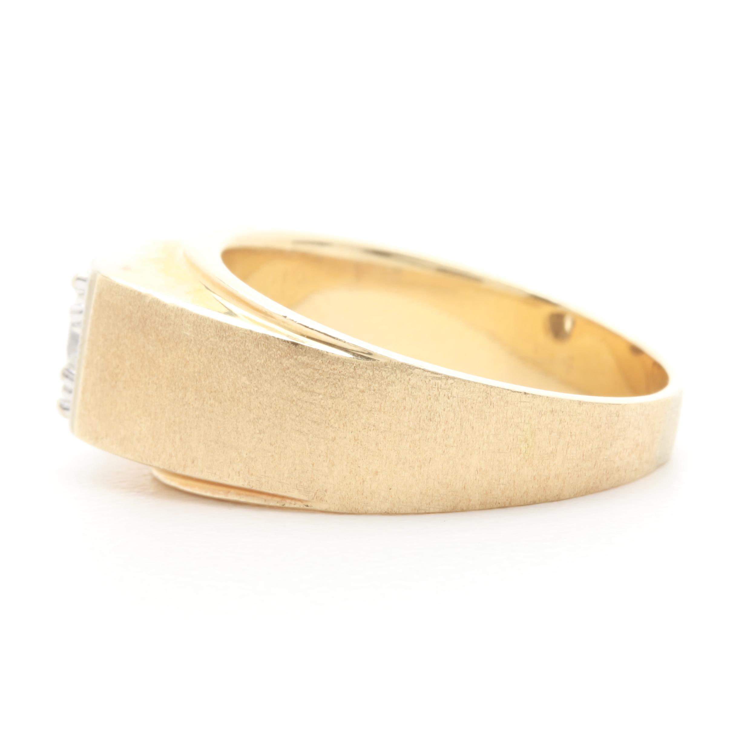 14K Yellow Gold Diamond Ring with 14K White Gold Accents